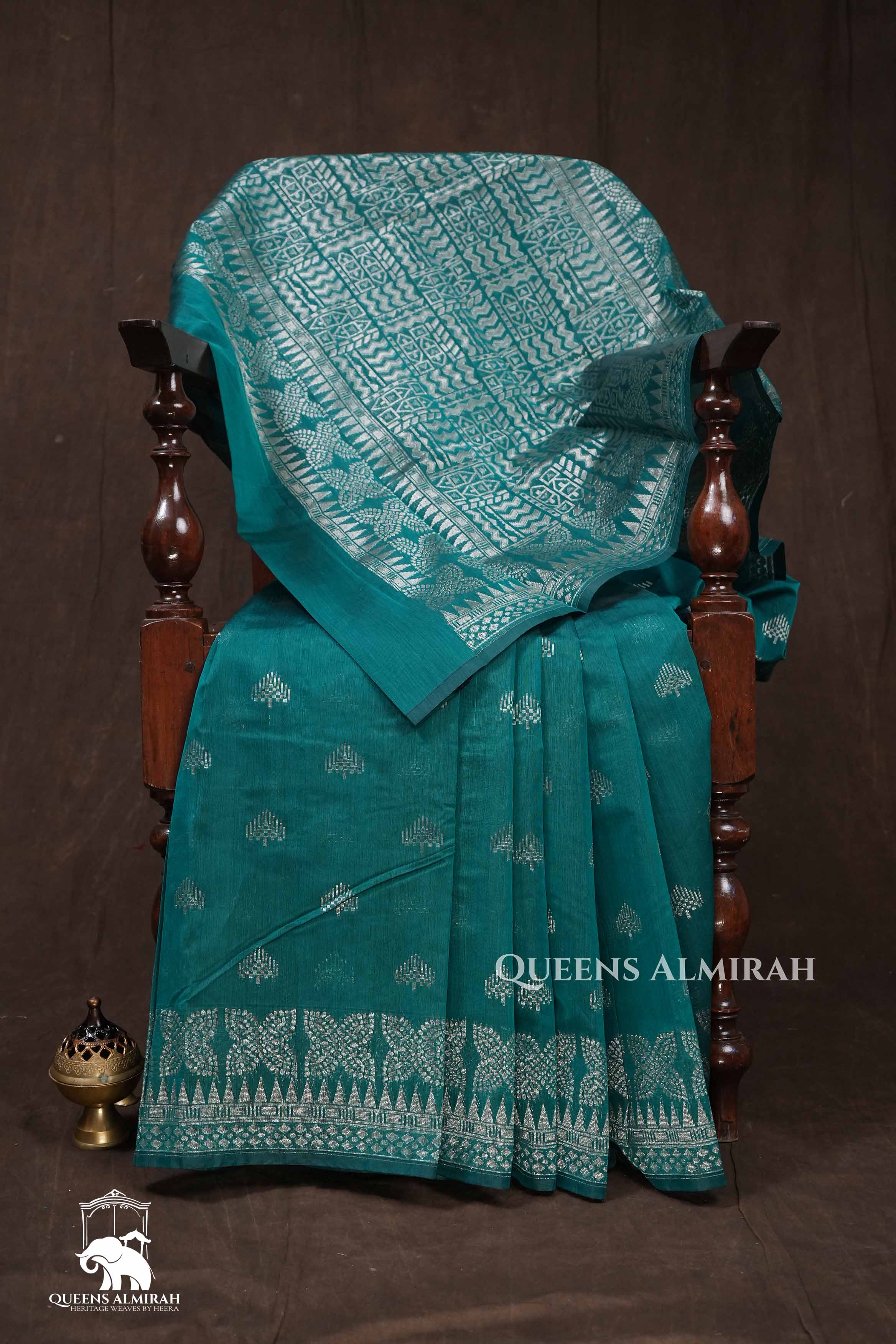 Sea Green Semi Silk Cotton Saree