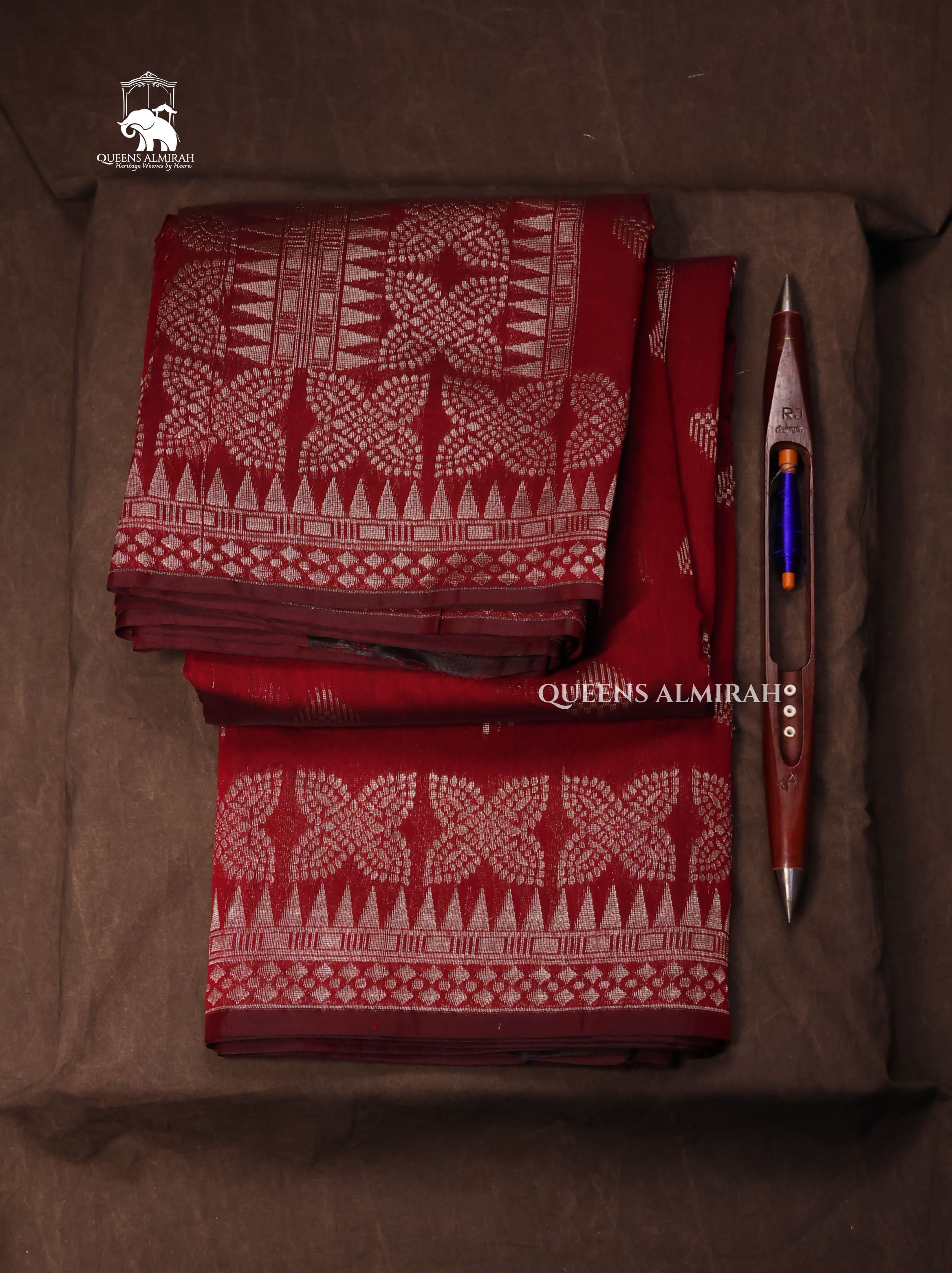 Dark Maroon Semi Silk Cotton Saree