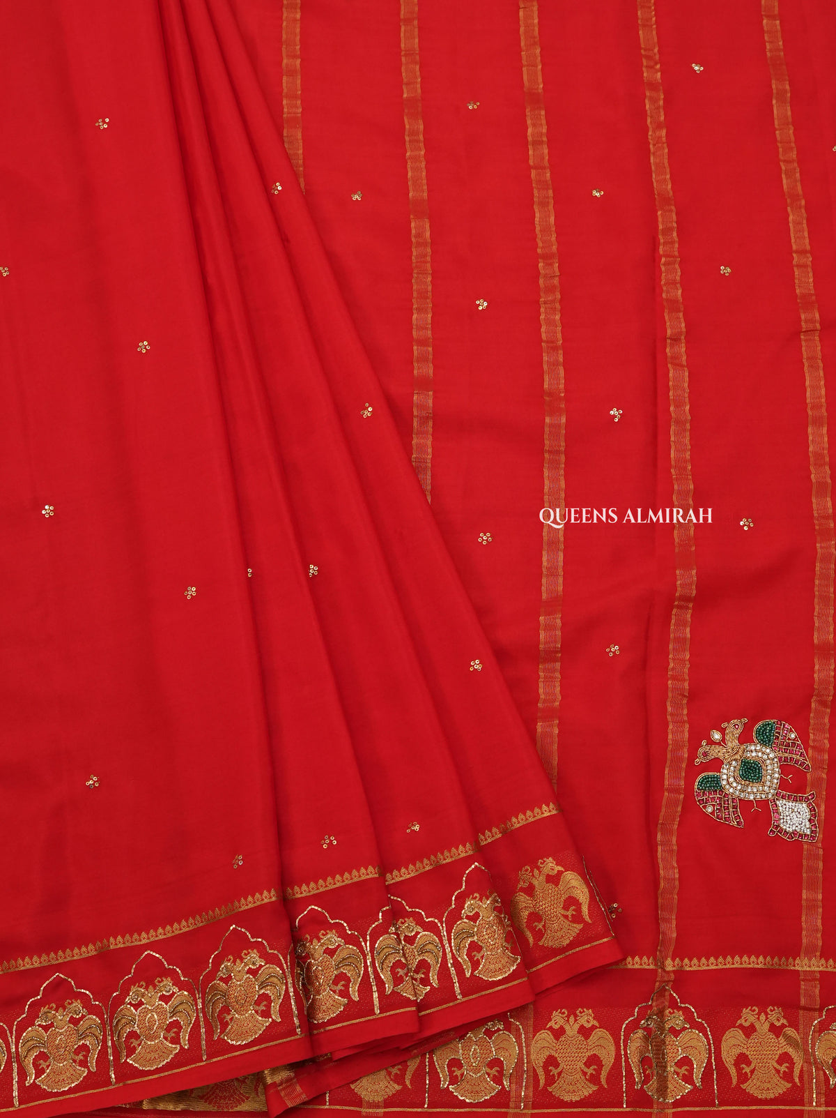 Red Designer Pure Mysore Silk Saree