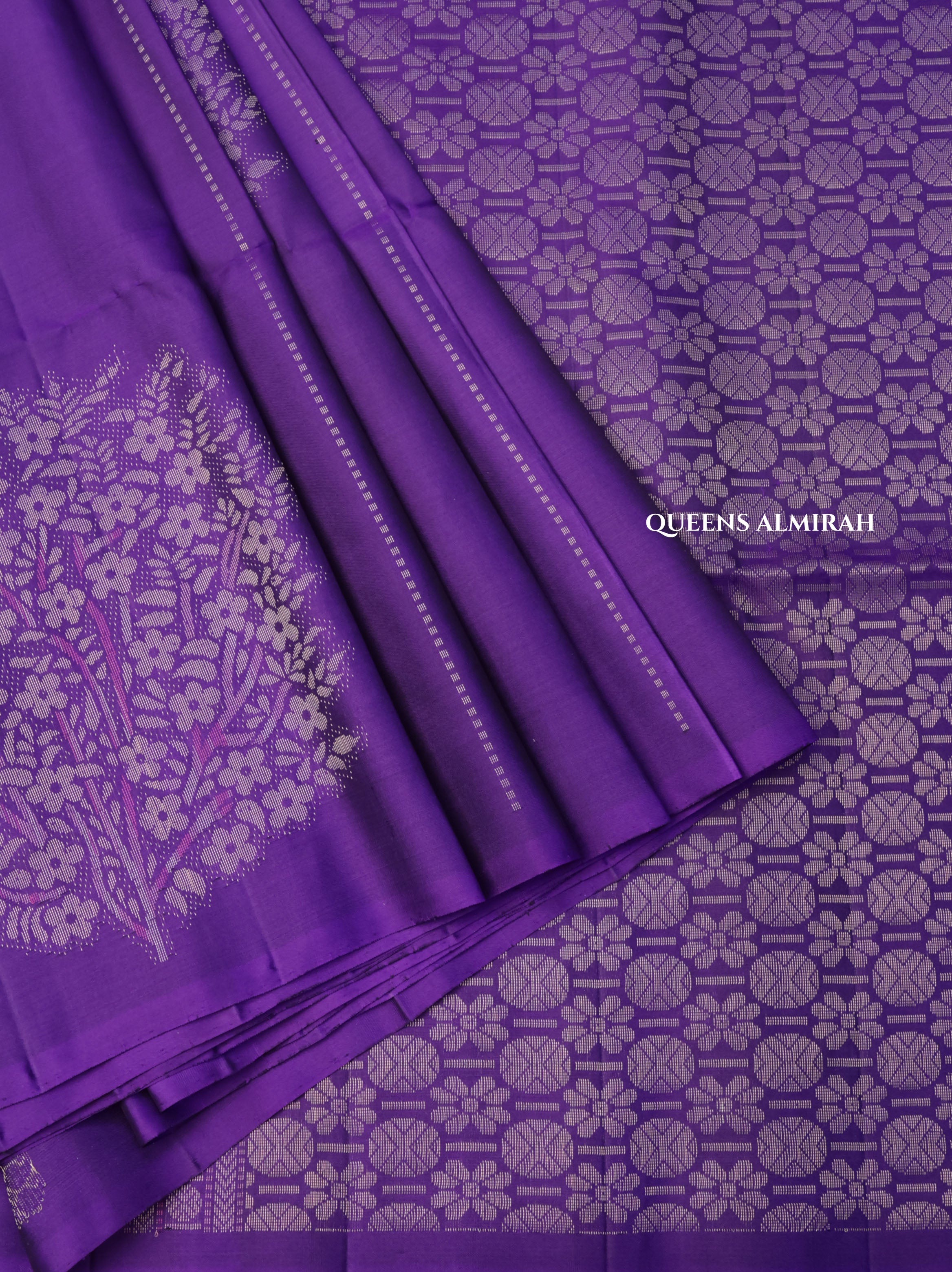 Violet Pure Soft Silk Saree
