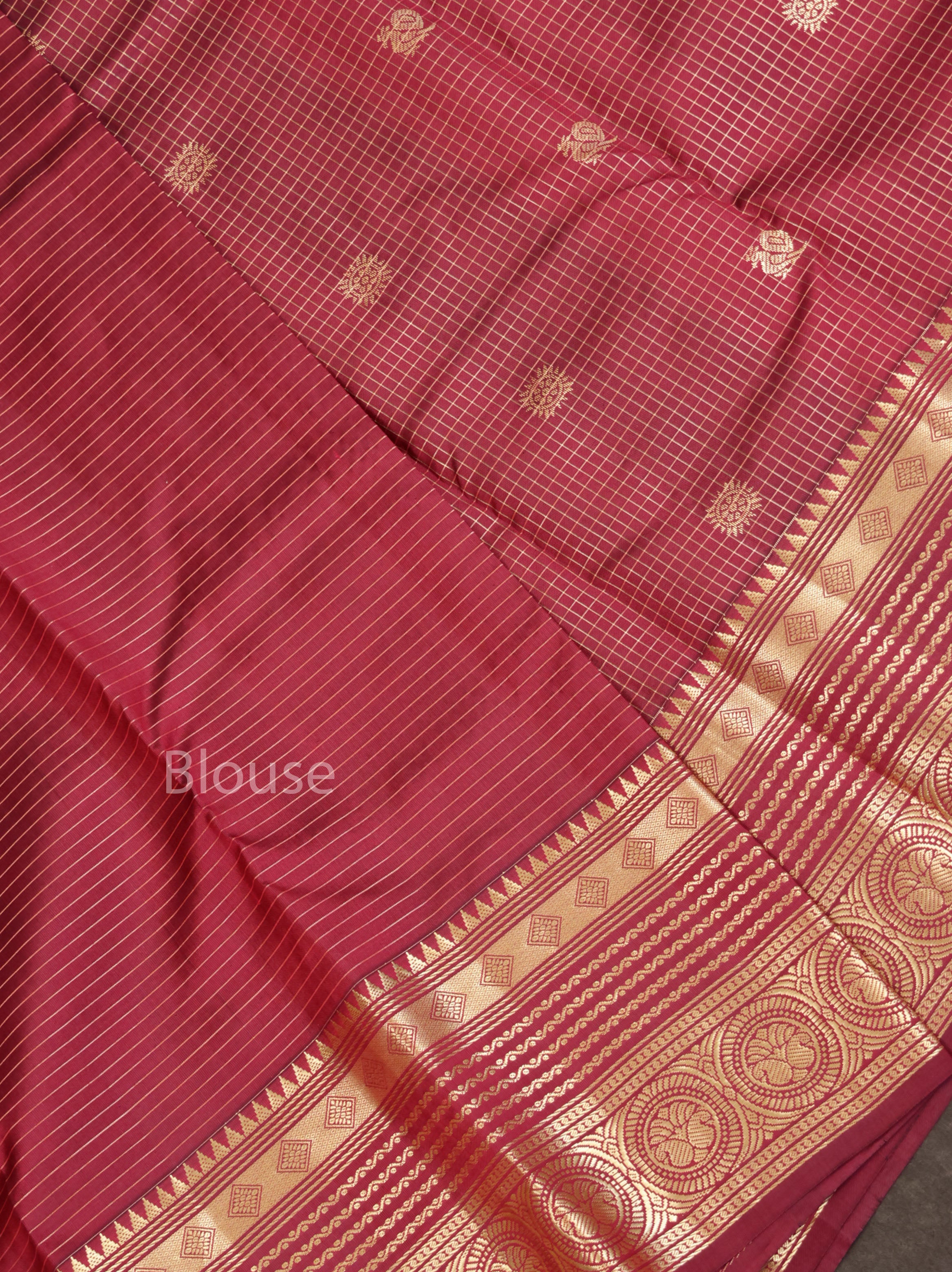 Maroon Pure Kanchivaram Silk Saree