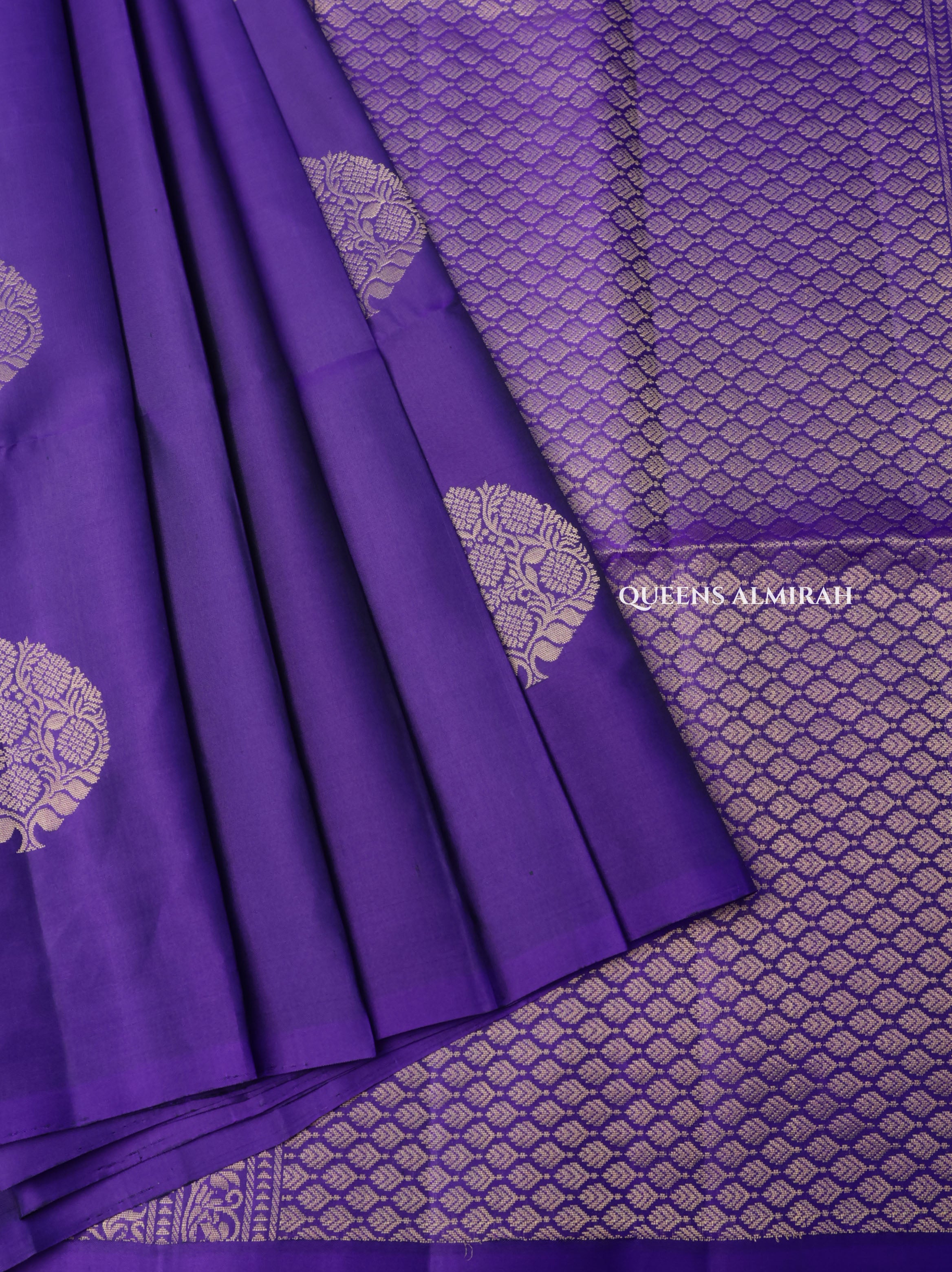 Violet Pure Soft Silk Saree