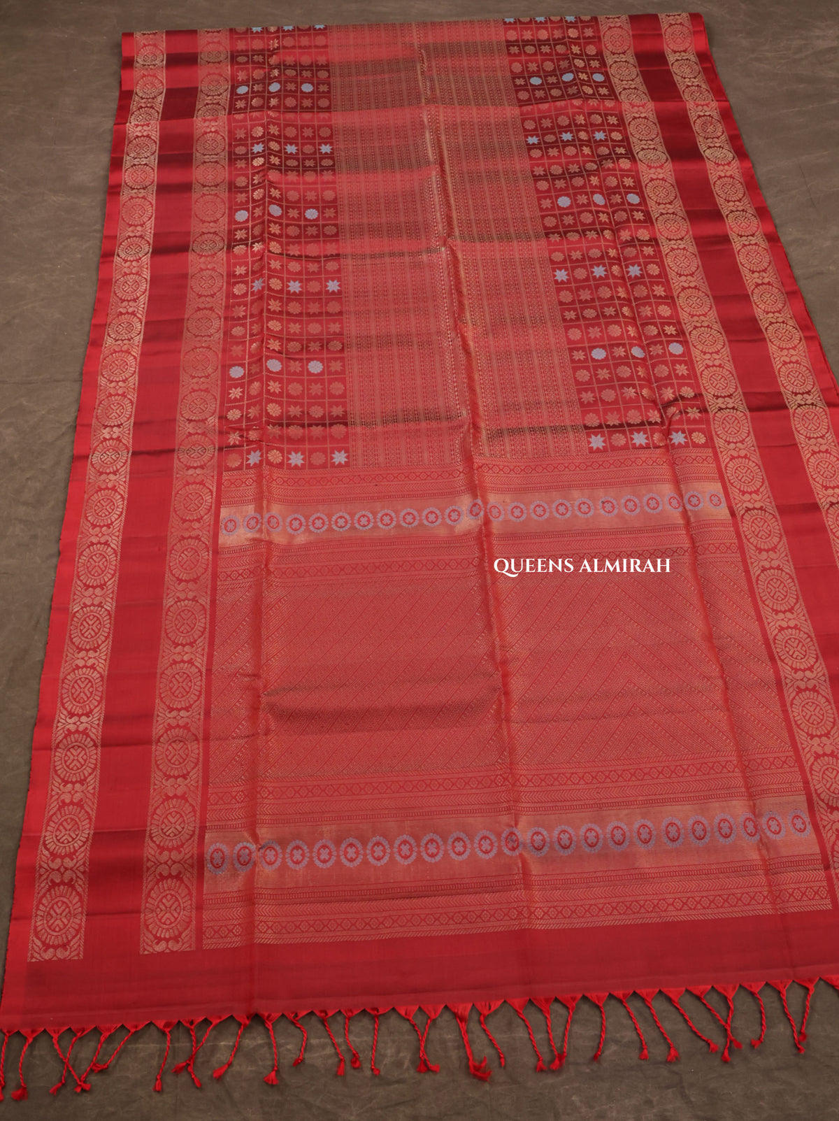 Maroon Athangudi Inspired Pure Soft Silk Saree
