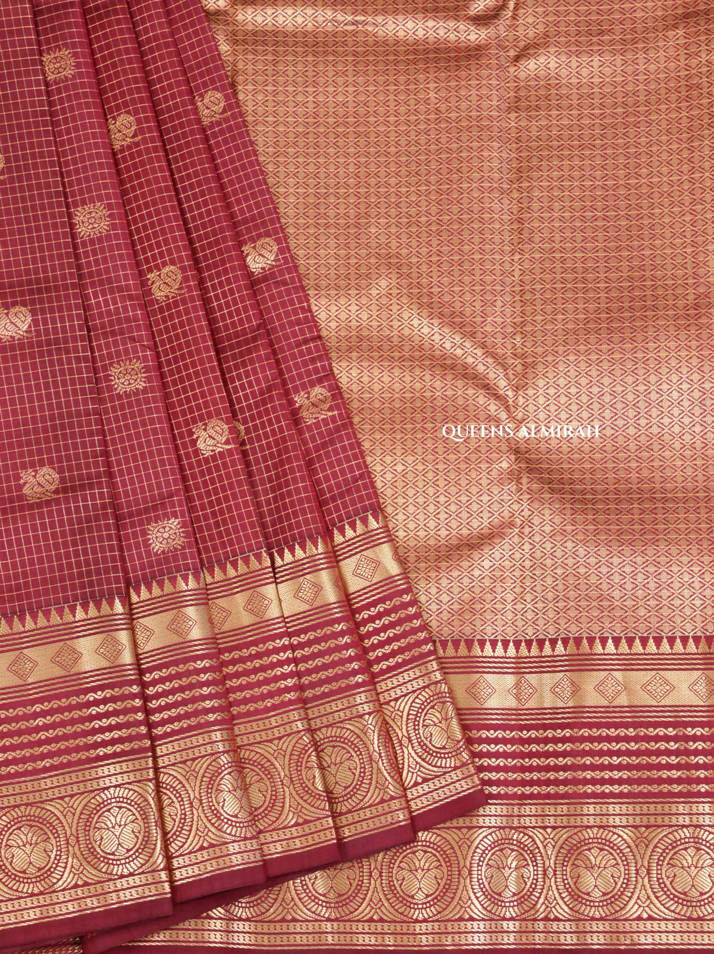 Maroon Pure Kanchivaram Silk Saree