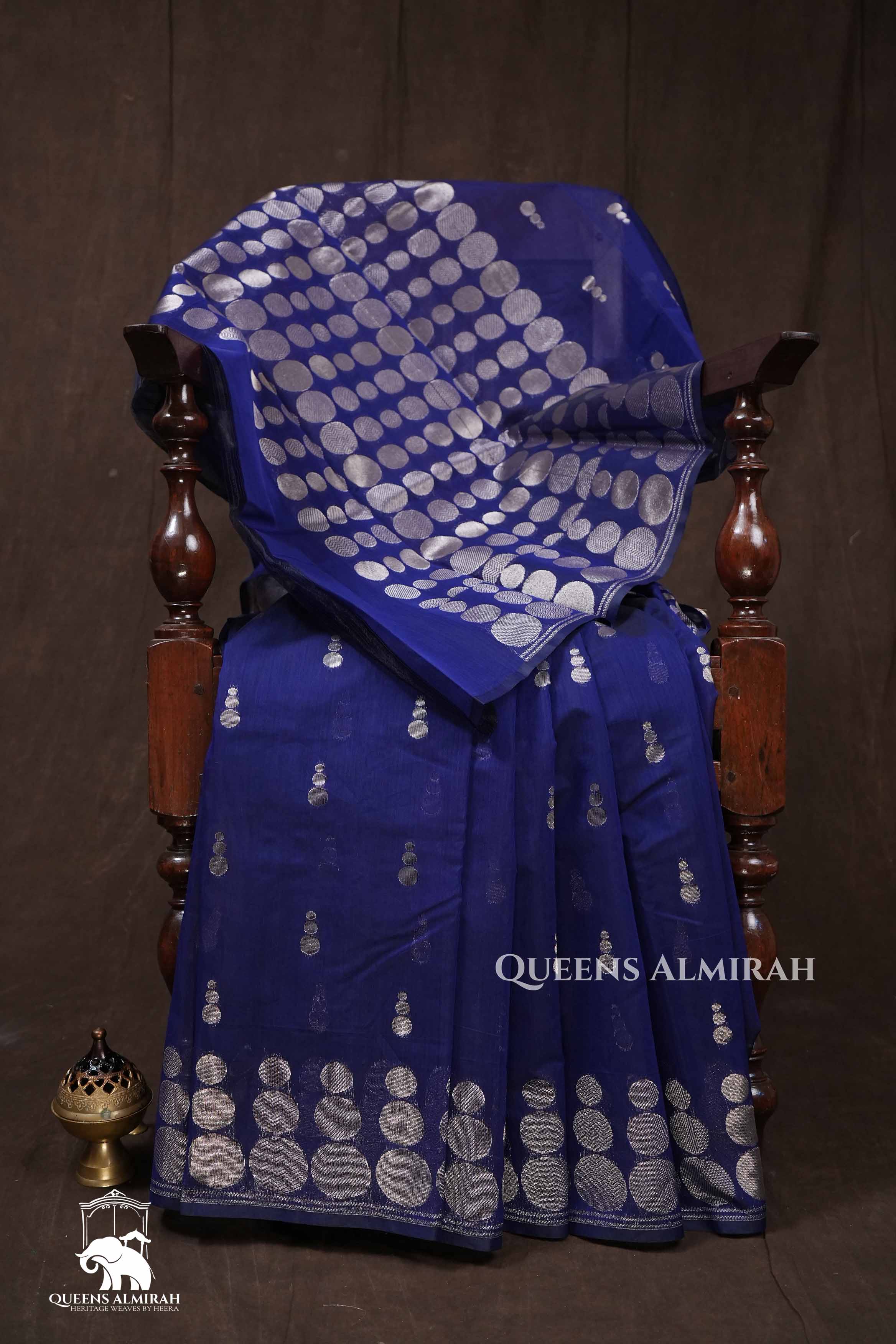 Dark Blue Semi Silk Cotton Saree