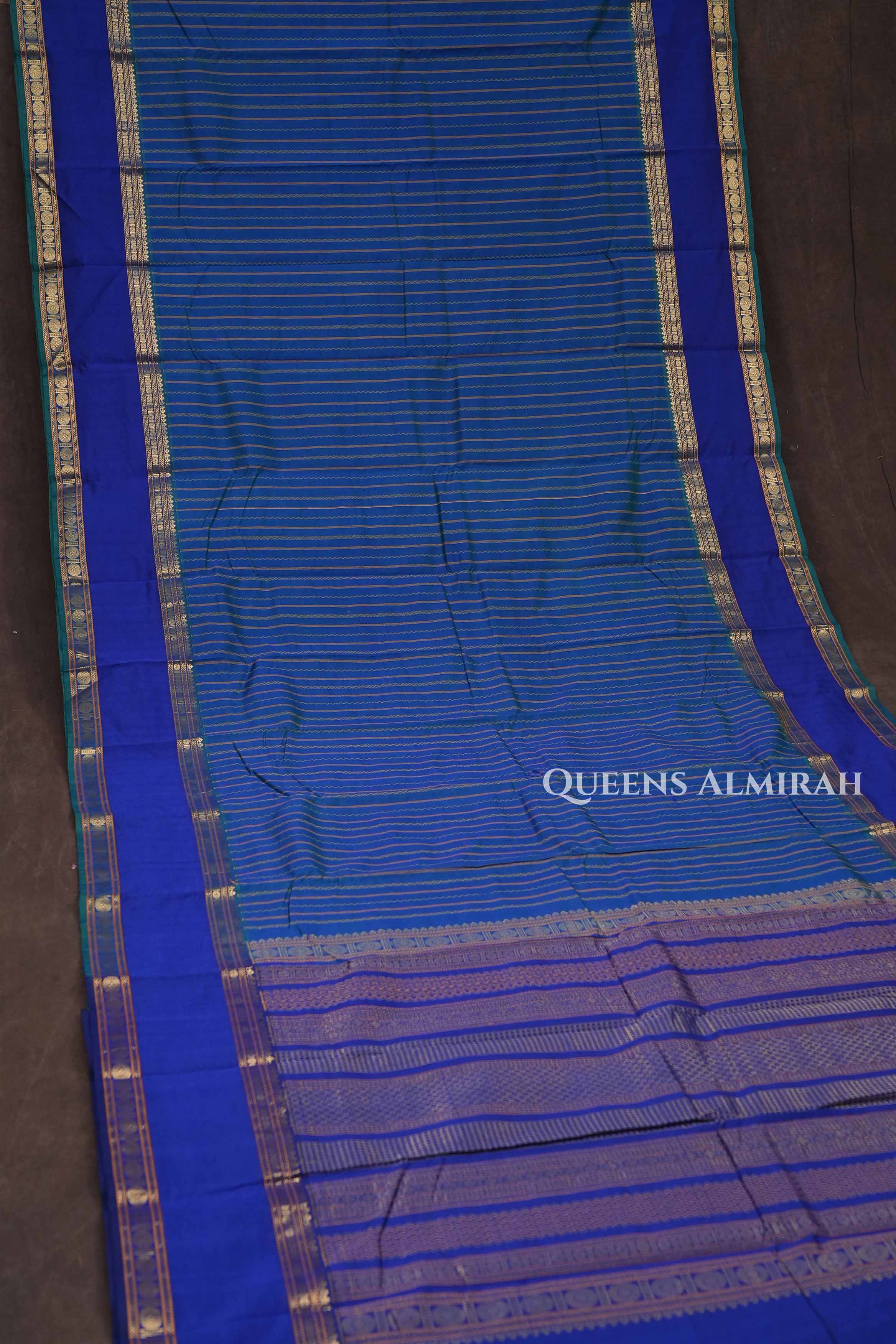 Peacock Blue Budget Silk Cotton Saree