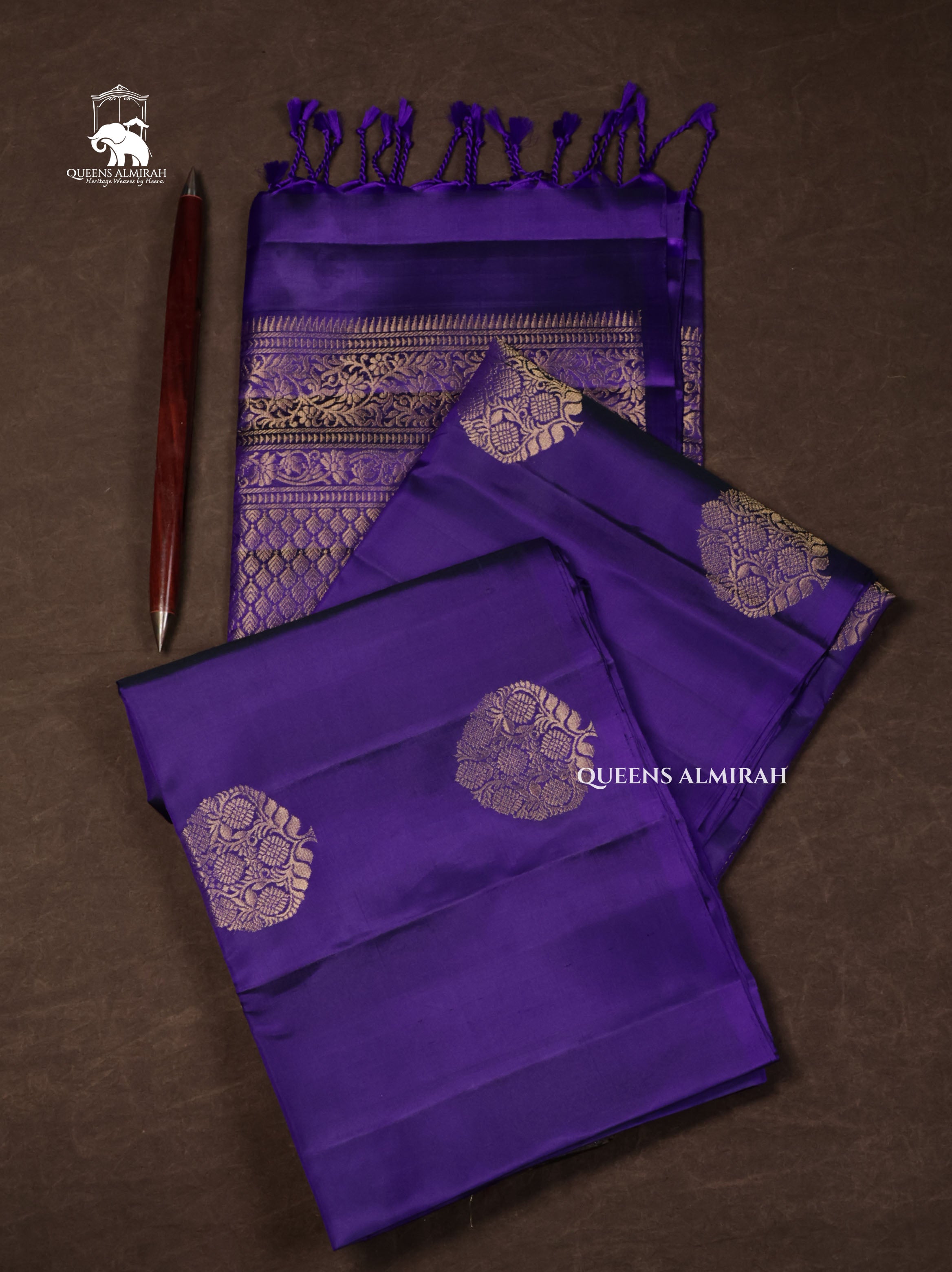 Violet Pure Soft Silk Saree
