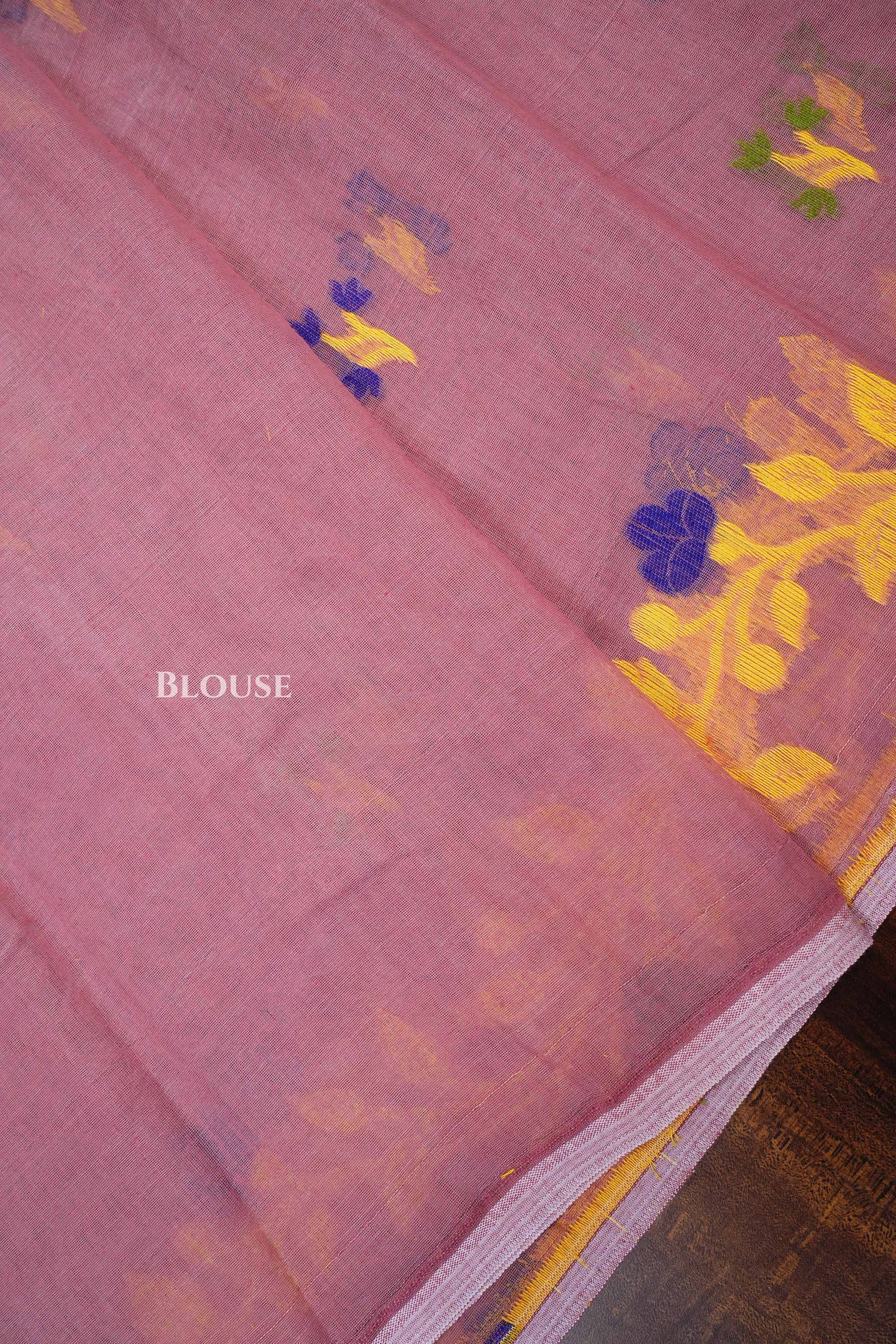 Onion Pink Jamdani Cottoon Saree