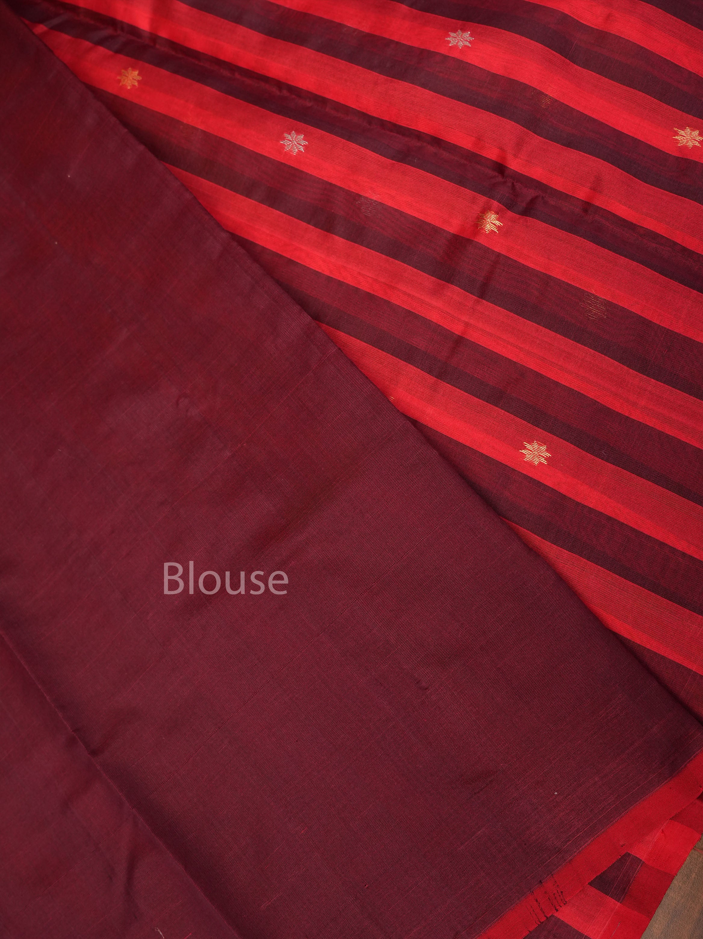 Red With Maroon Chanderi Silk Saree