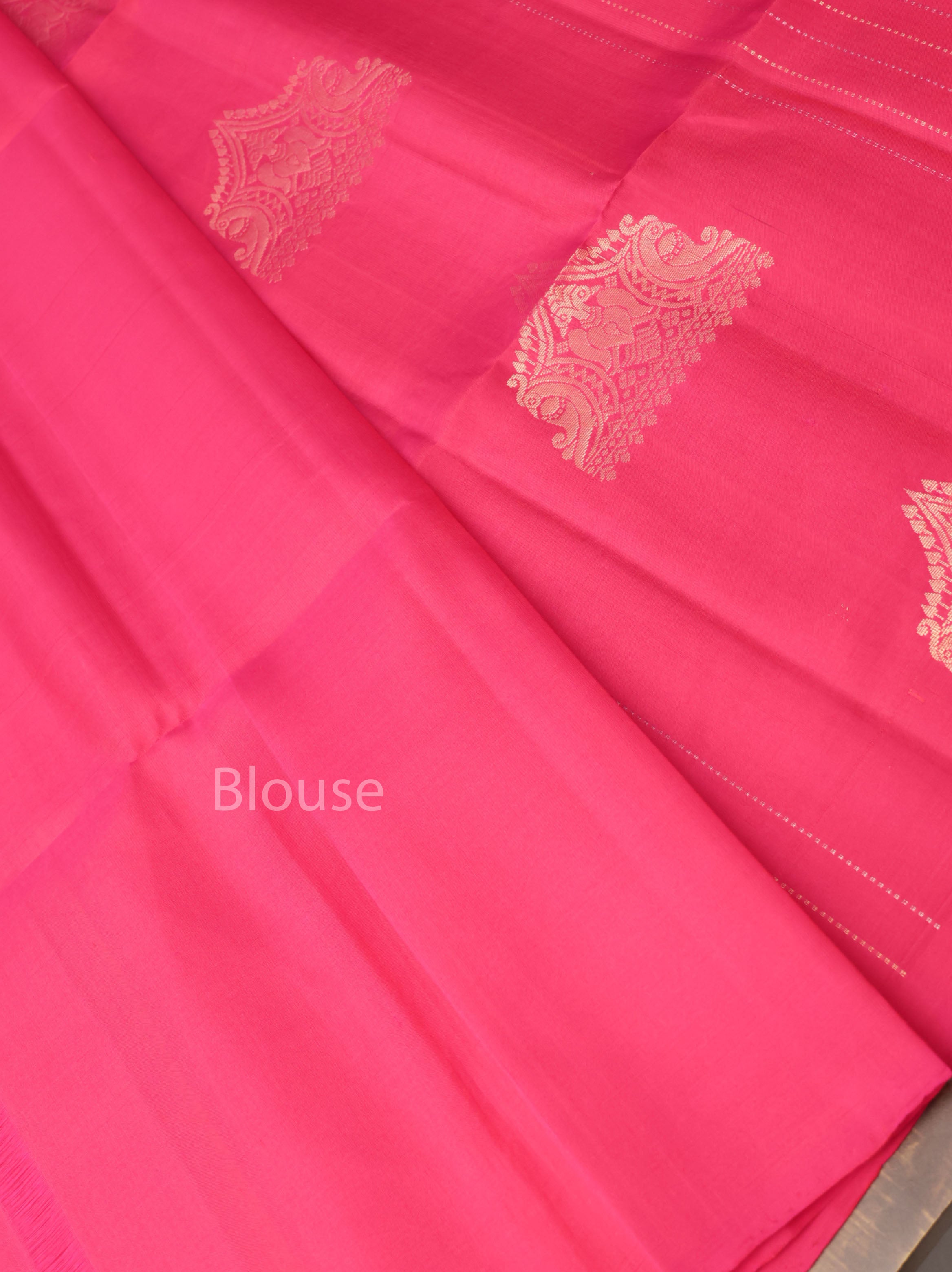 Rani Pink Pure Soft Silk Saree