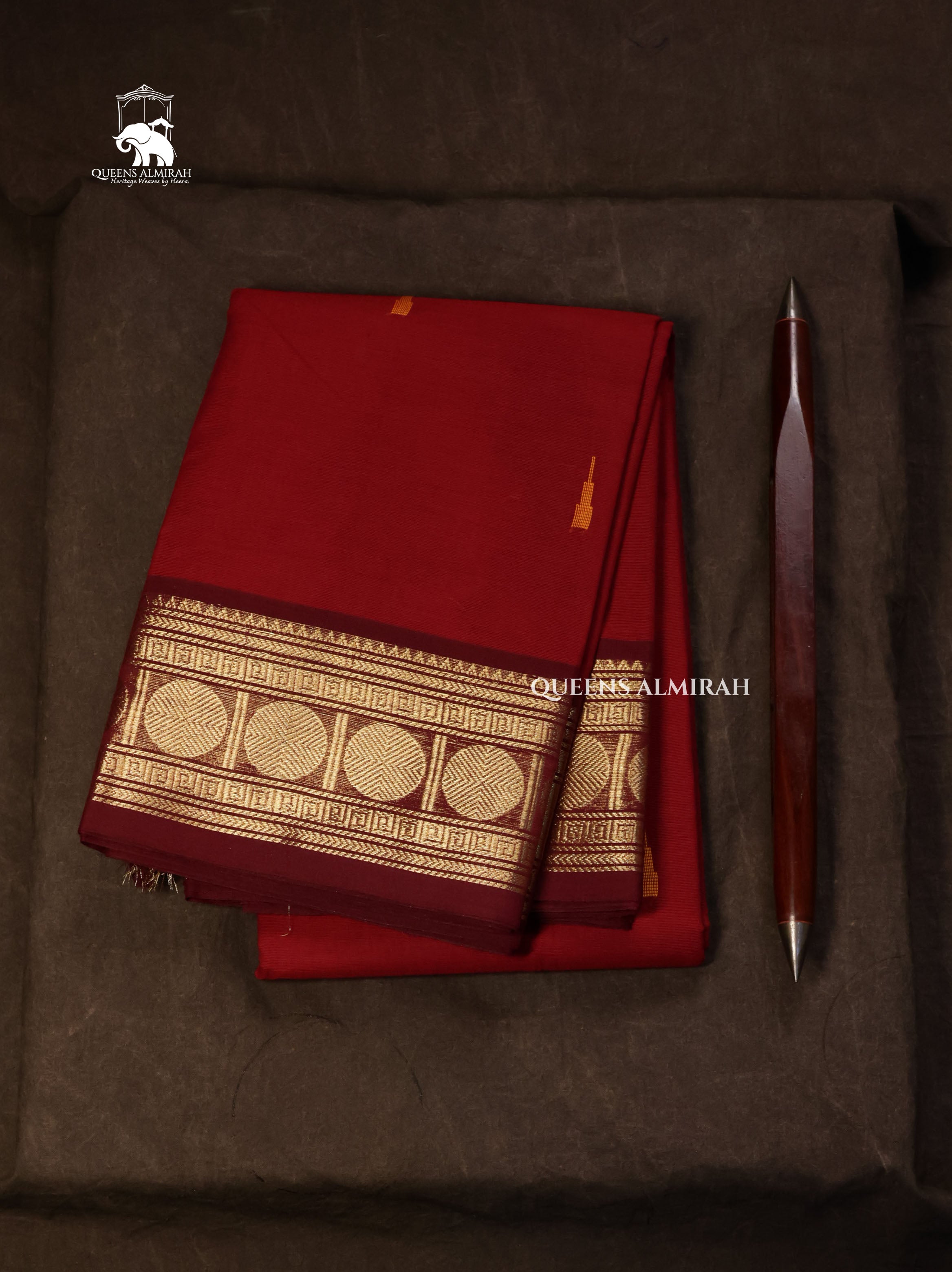 Maroon Kanchi Cotton Saree