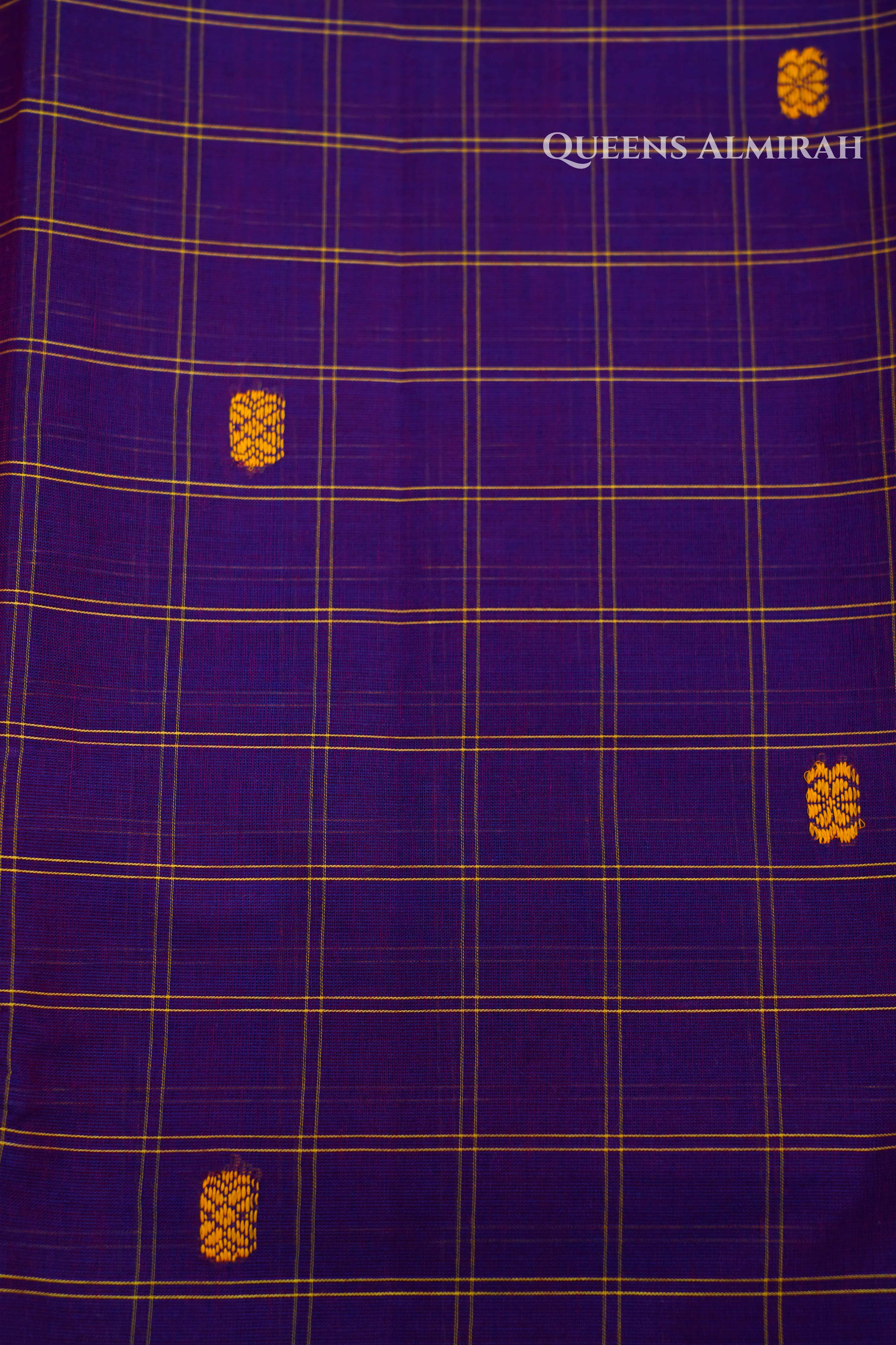 Purple With Red Kanchi Cotton Saree