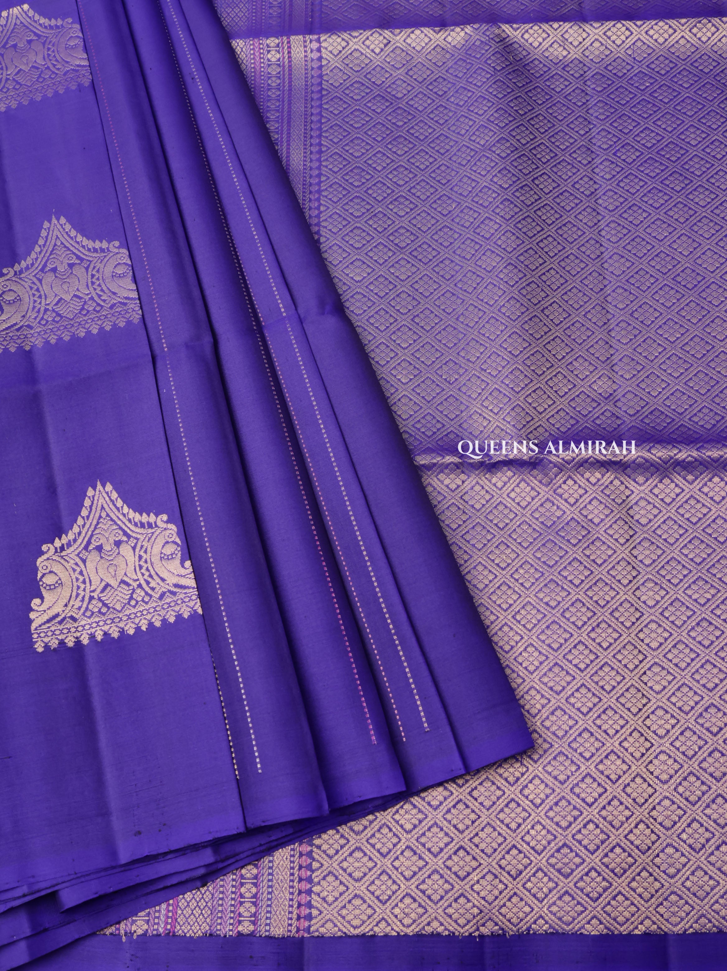 Ms Blue Blue Pure Soft Silk Saree