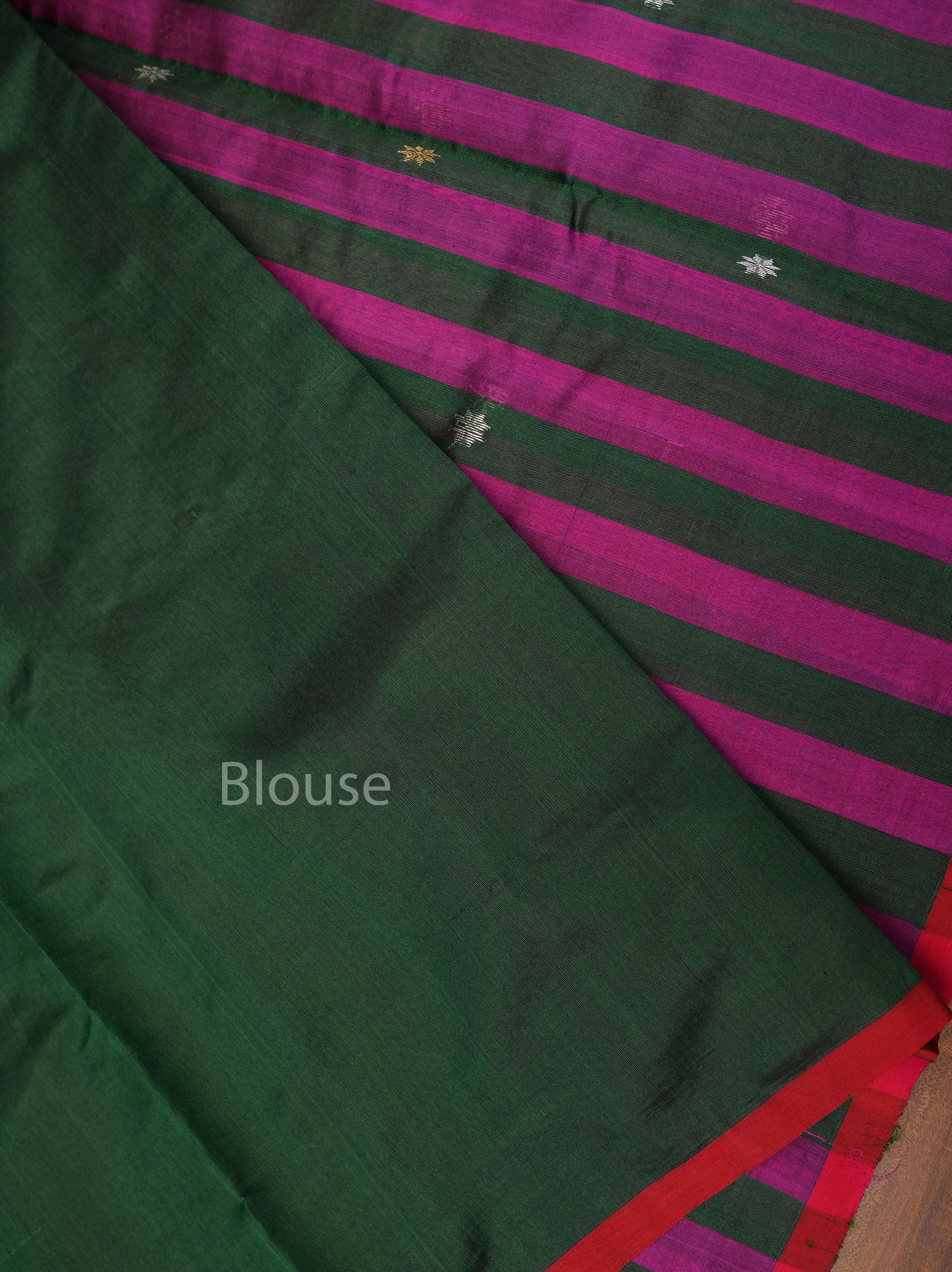 Green With Purple Chanderi Silk Saree