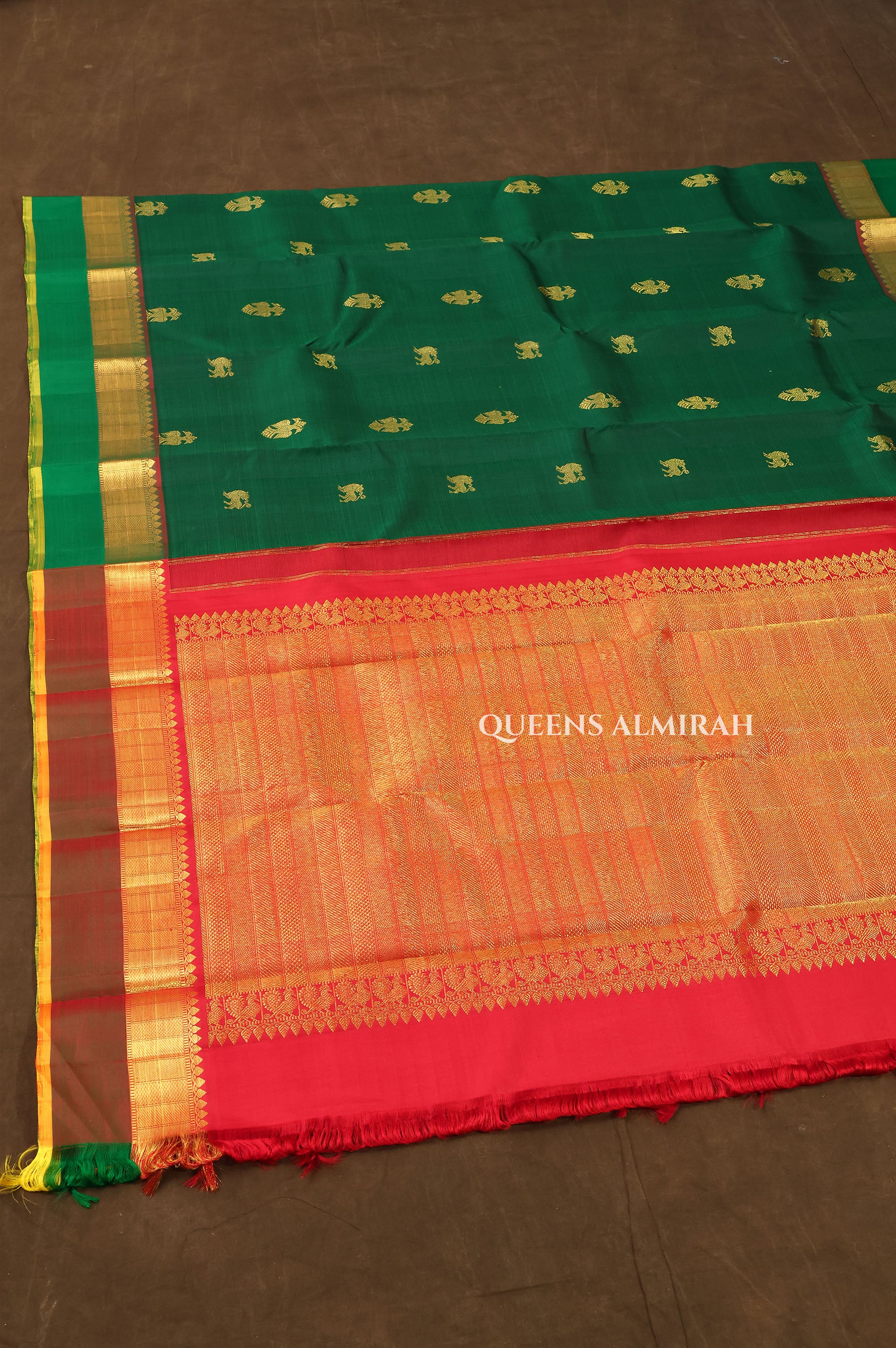 Bottle Green Pure kanchivaram Silk Saree