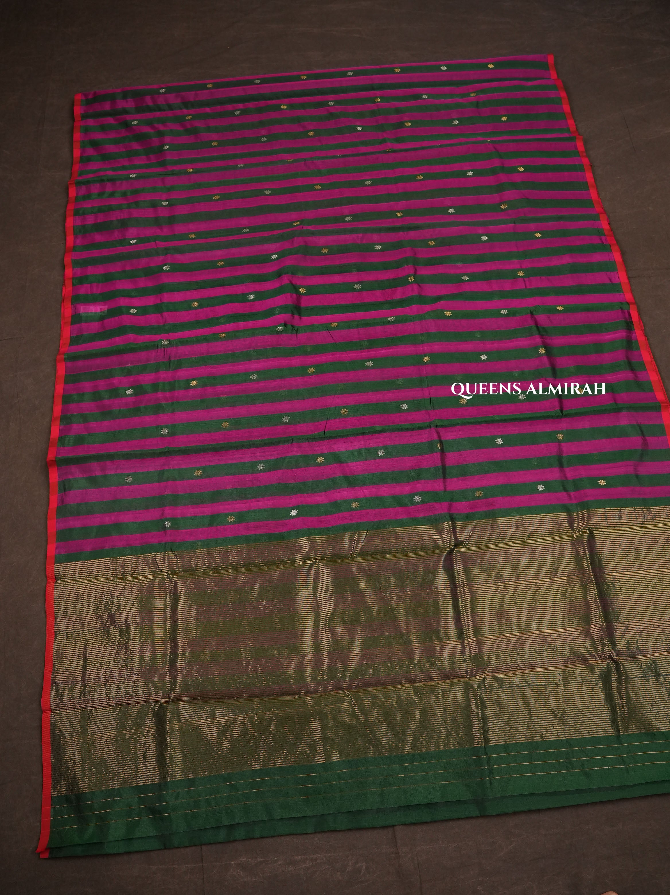 Green With Purple Chanderi Silk Saree