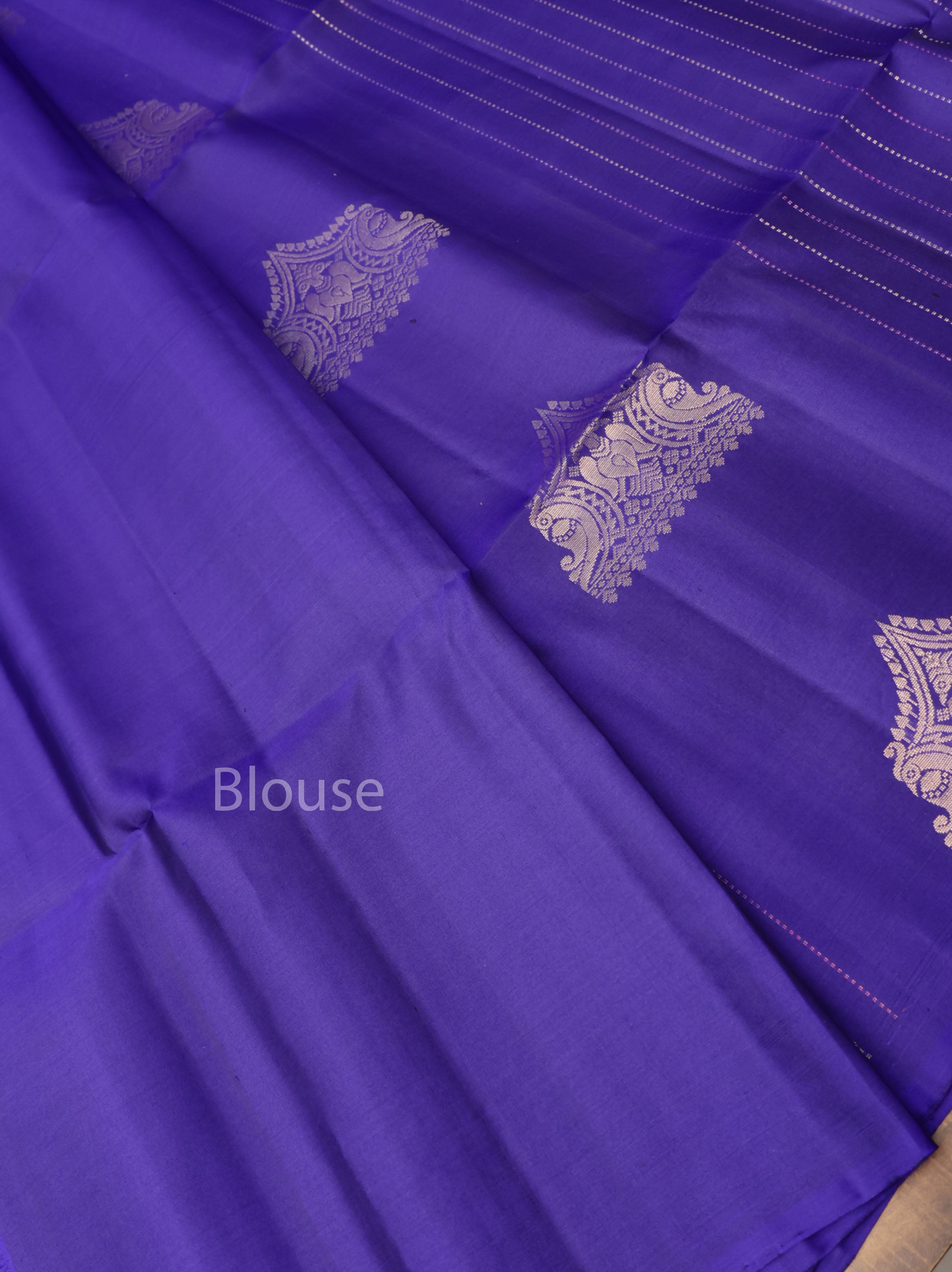 Ms Blue Blue Pure Soft Silk Saree