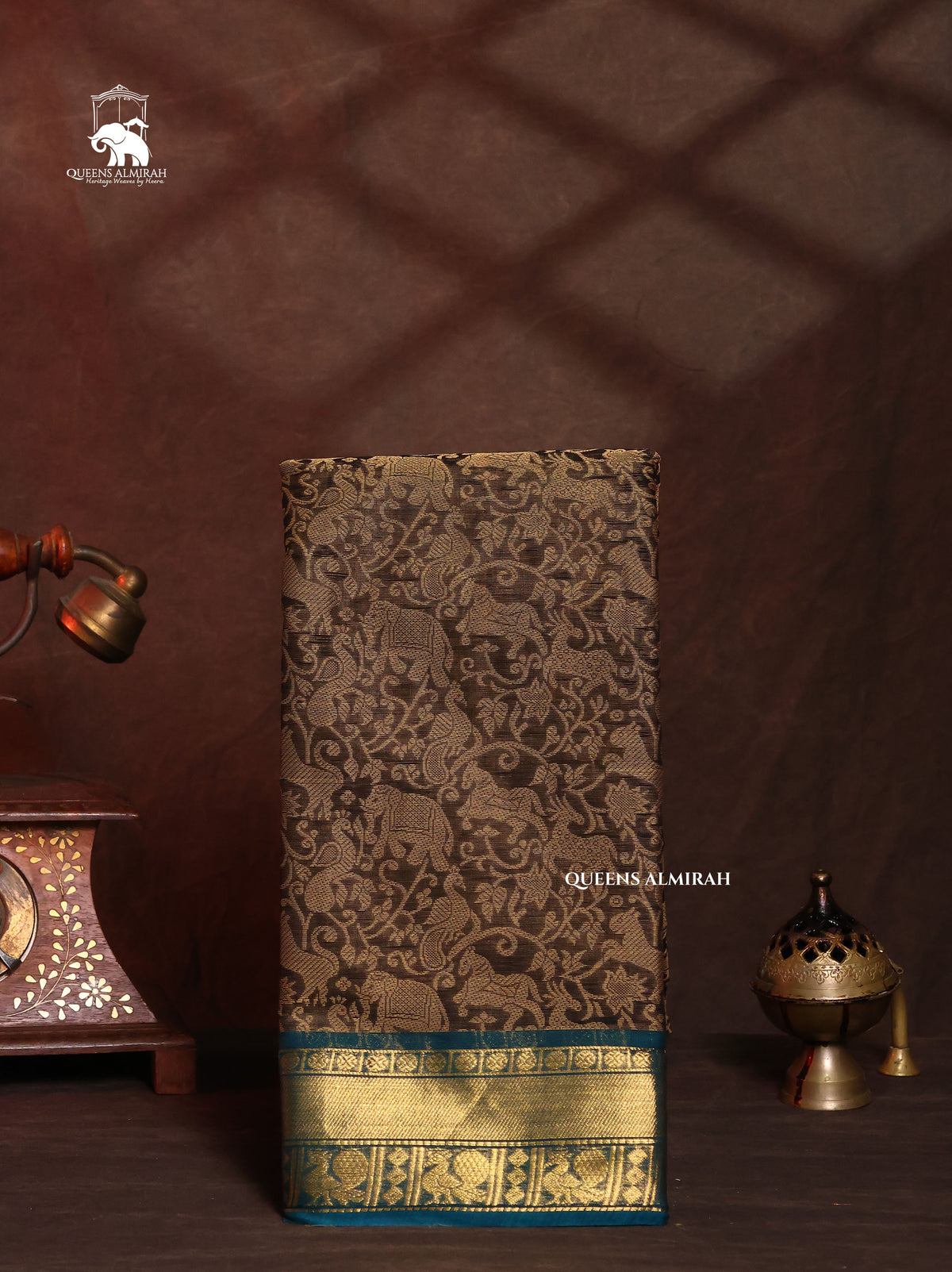 Black Vanasingaram Kanchi Cotton Saree