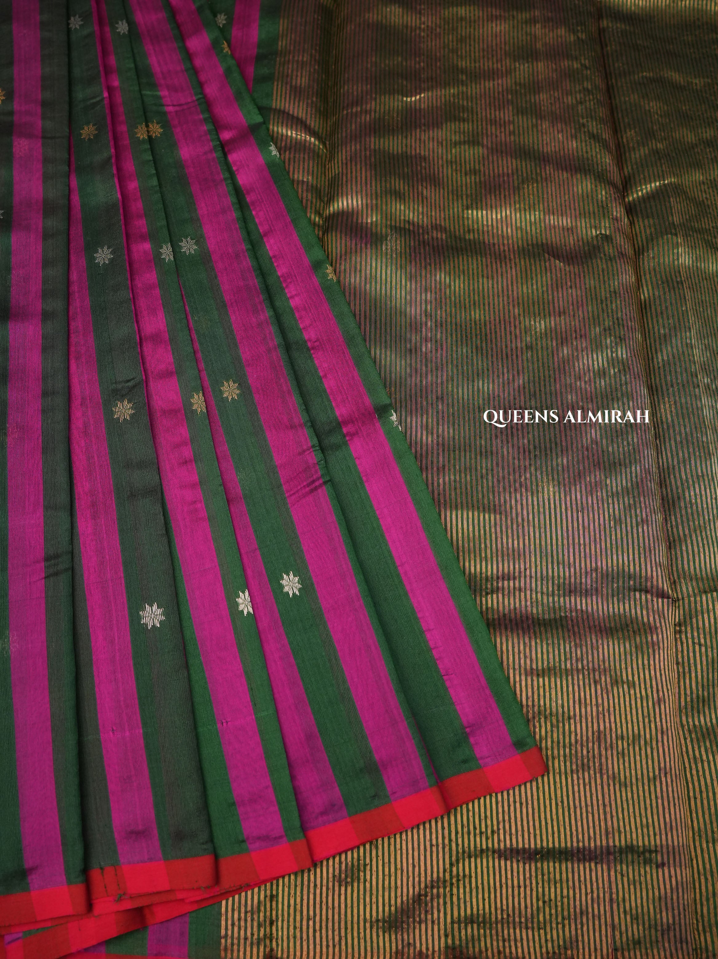Green With Purple Chanderi Silk Saree