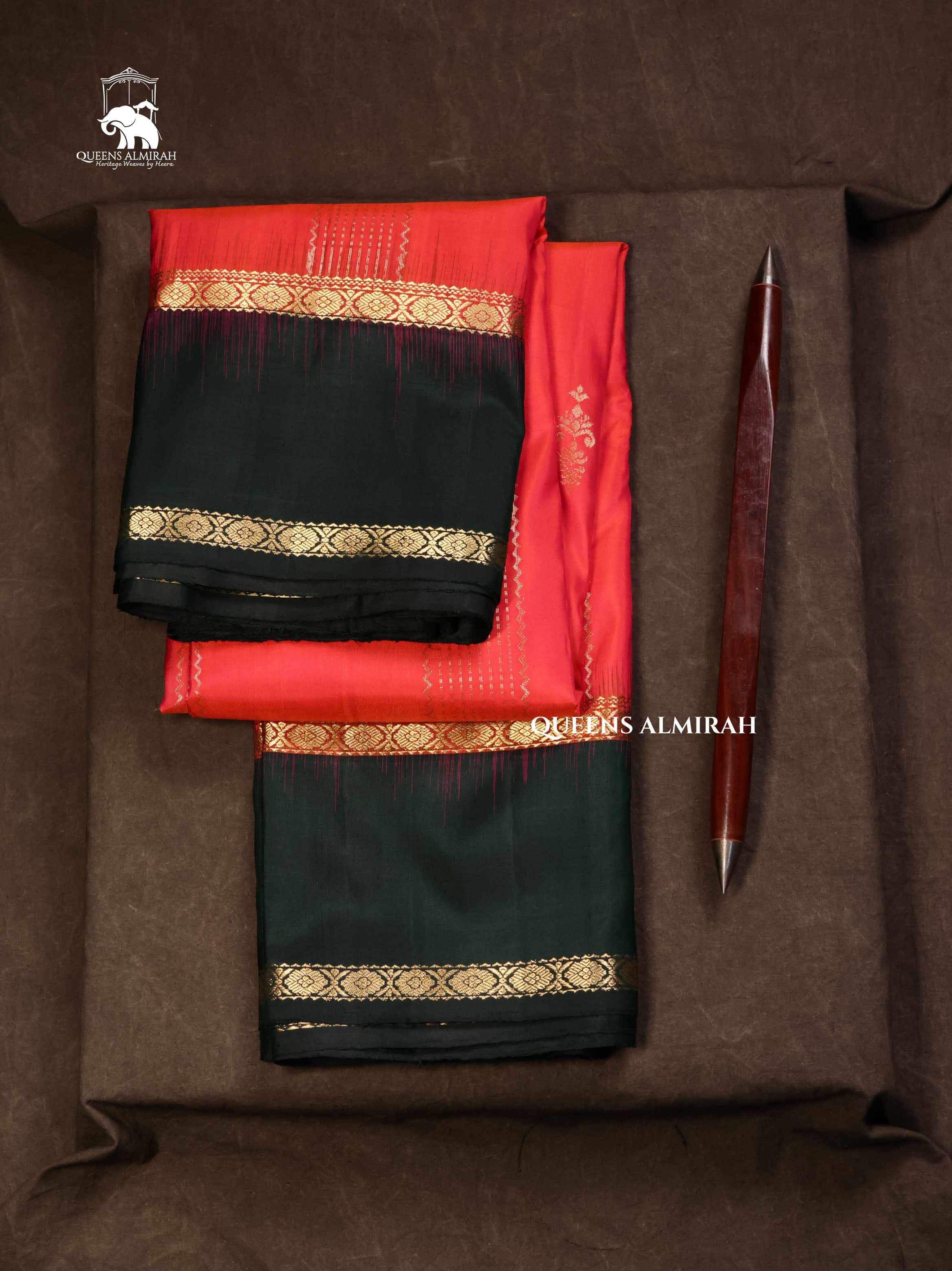 Watermelon Pink With Green Pure Kanchivaram Silk Saree