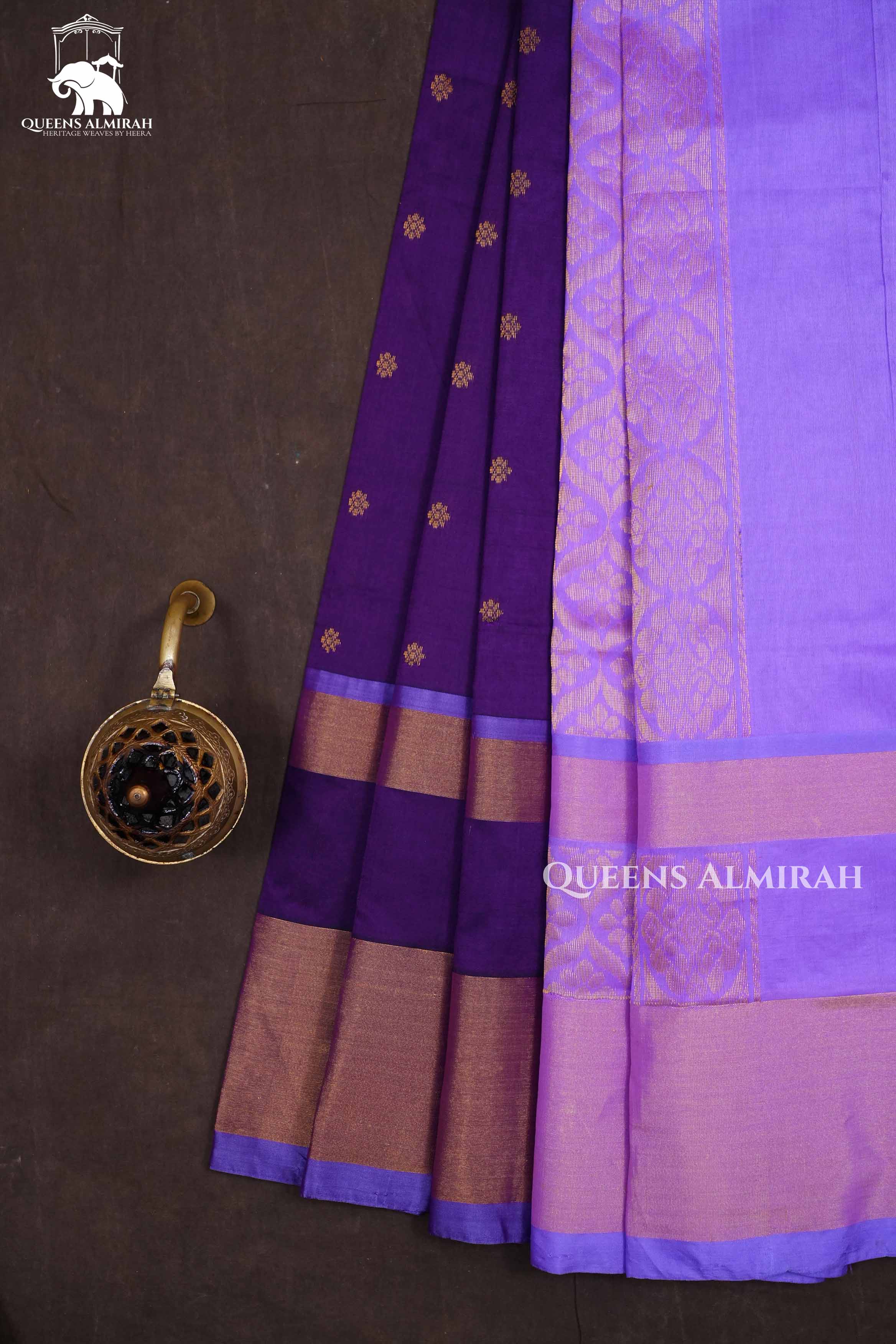 Purple With Lavender Budget Silk Coton Saree