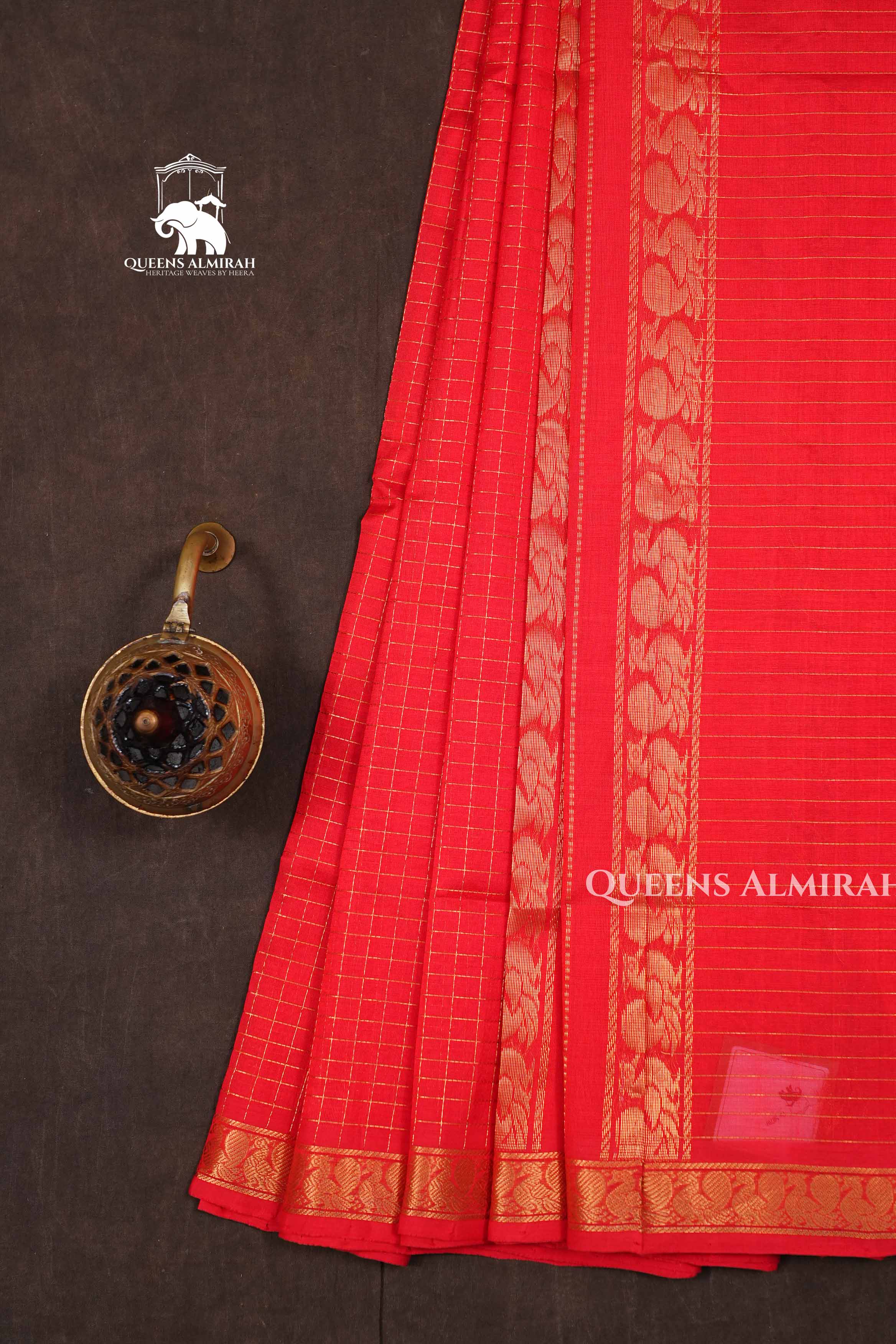 Red Pure Silk Cotton Saree