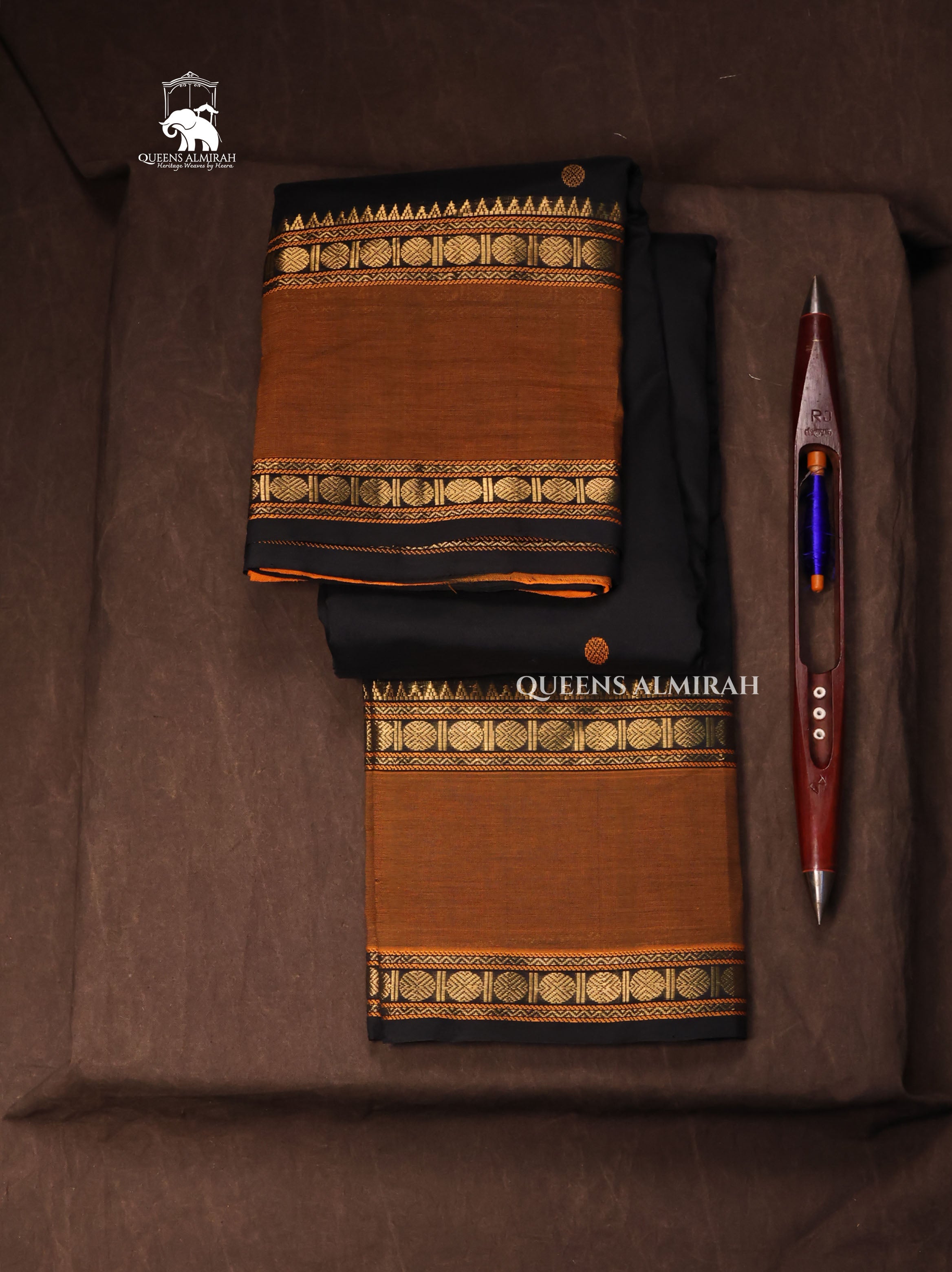 Black With Brown Budget Silk Cotton Saree