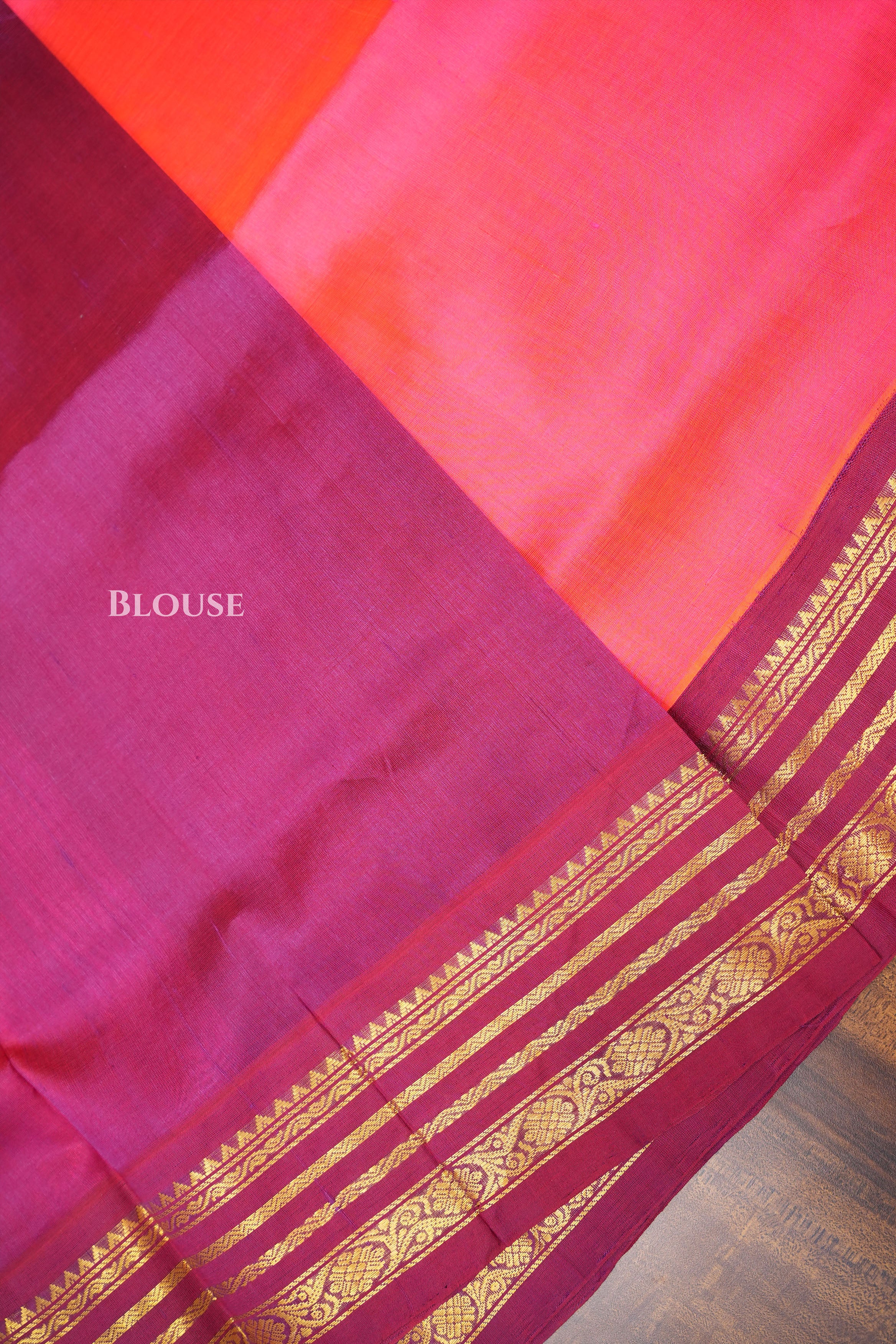 Pink With Purple Pure Kanchi Silk Cotton Saree