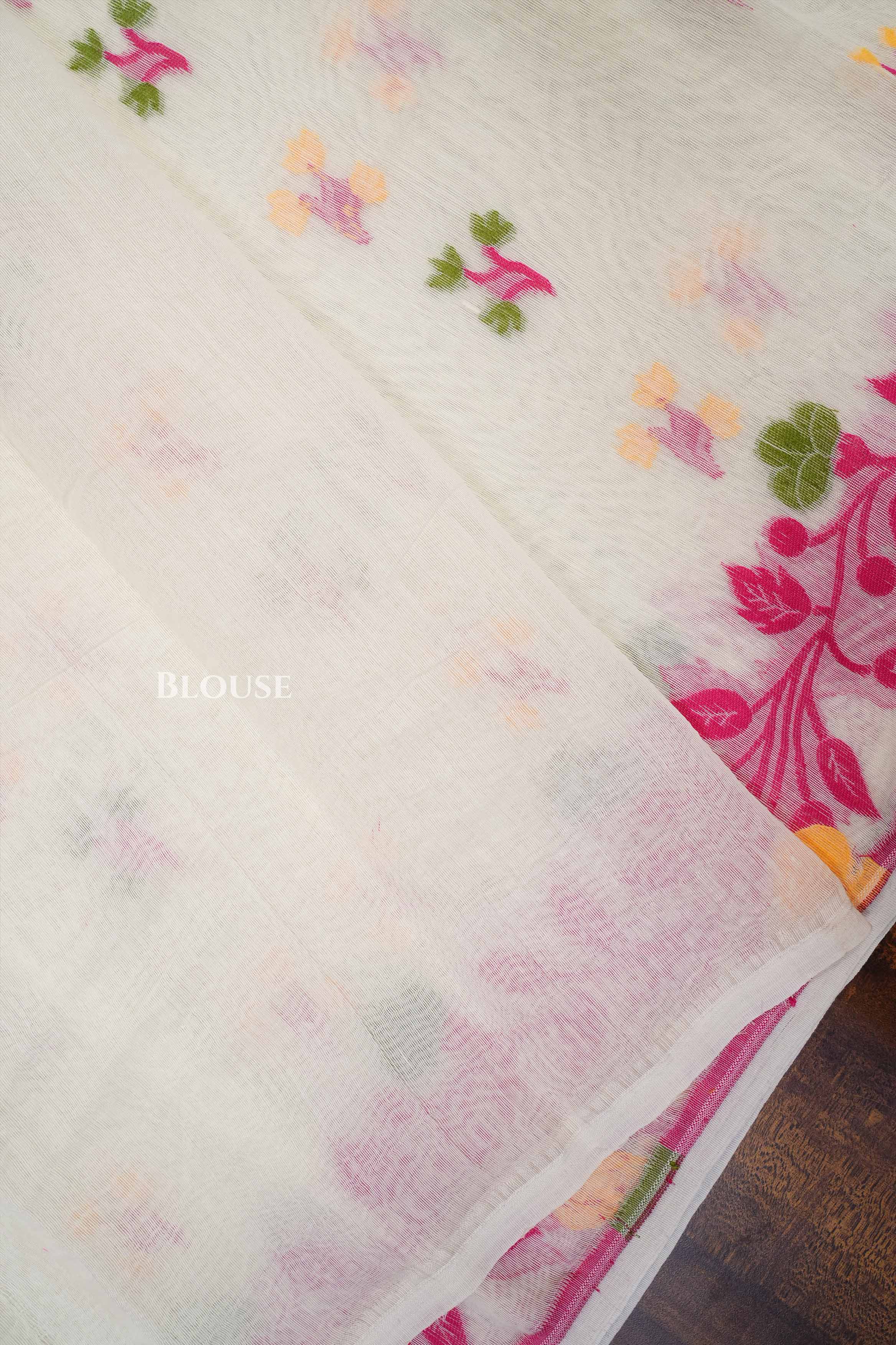 White Jamdani Cottoon Saree