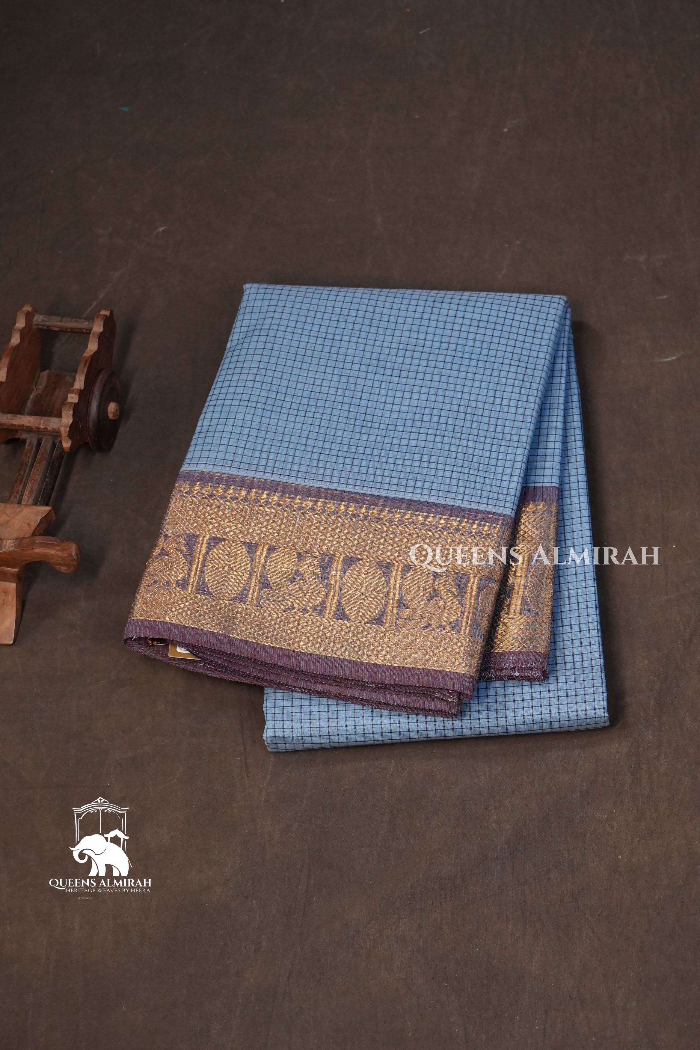 Denim Blue Kanchi Cotton Saree
