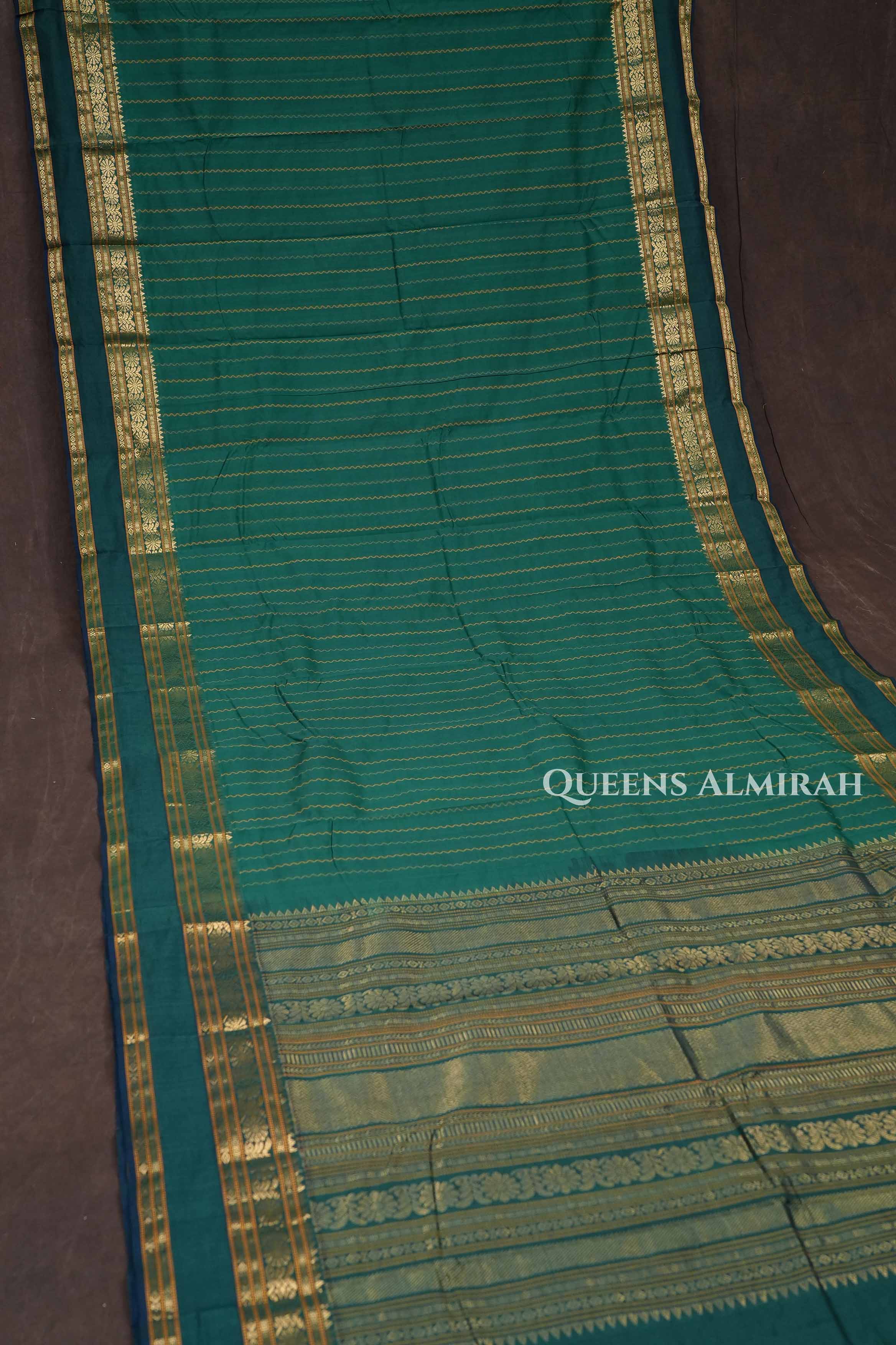 Dark Green Budget Silk Cotton Saree