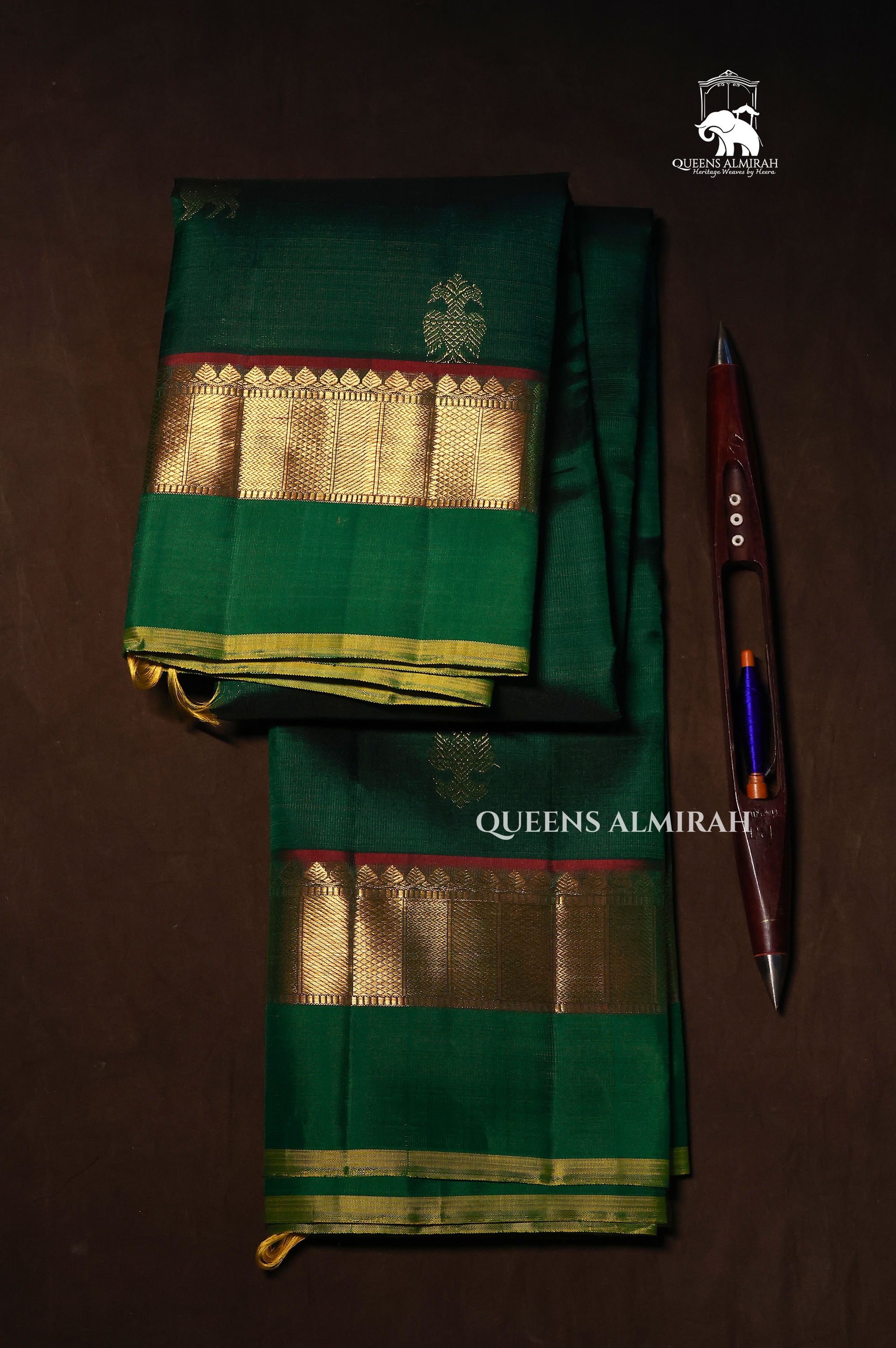 Bottle Green Pure kanchivaram Silk Saree