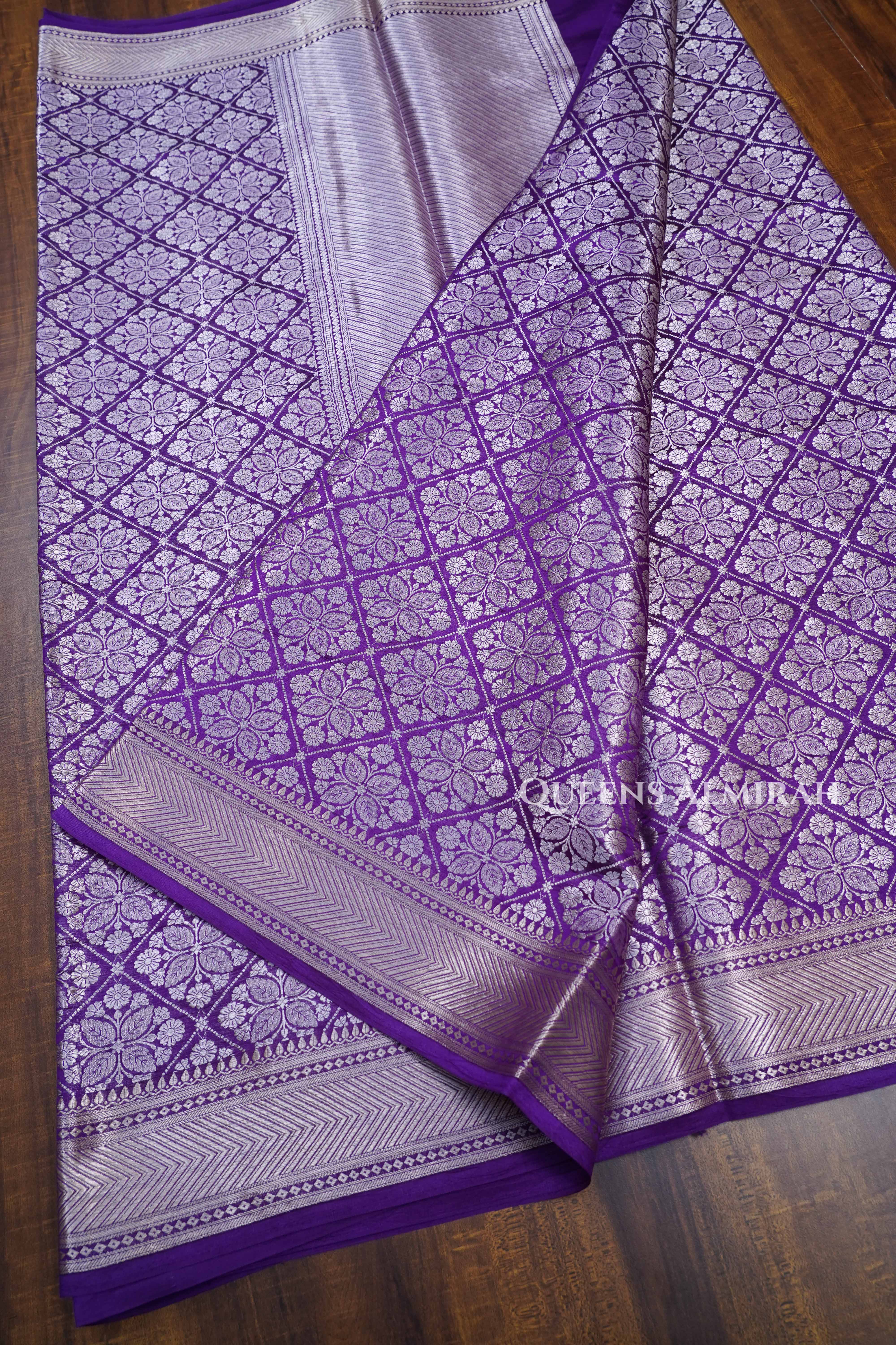 Purple Banarasi Silk Saree