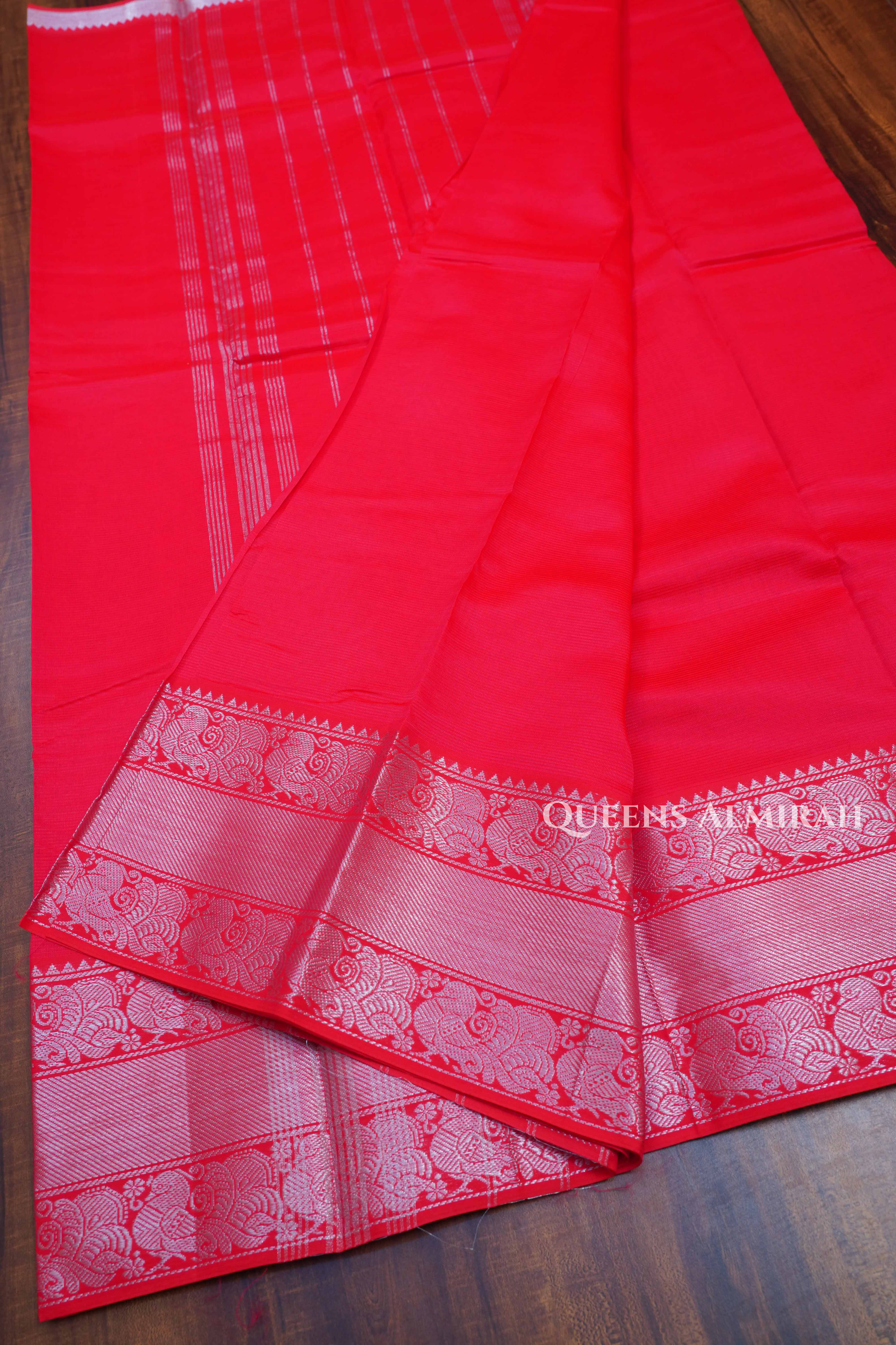 Red Mangalgiri Saree