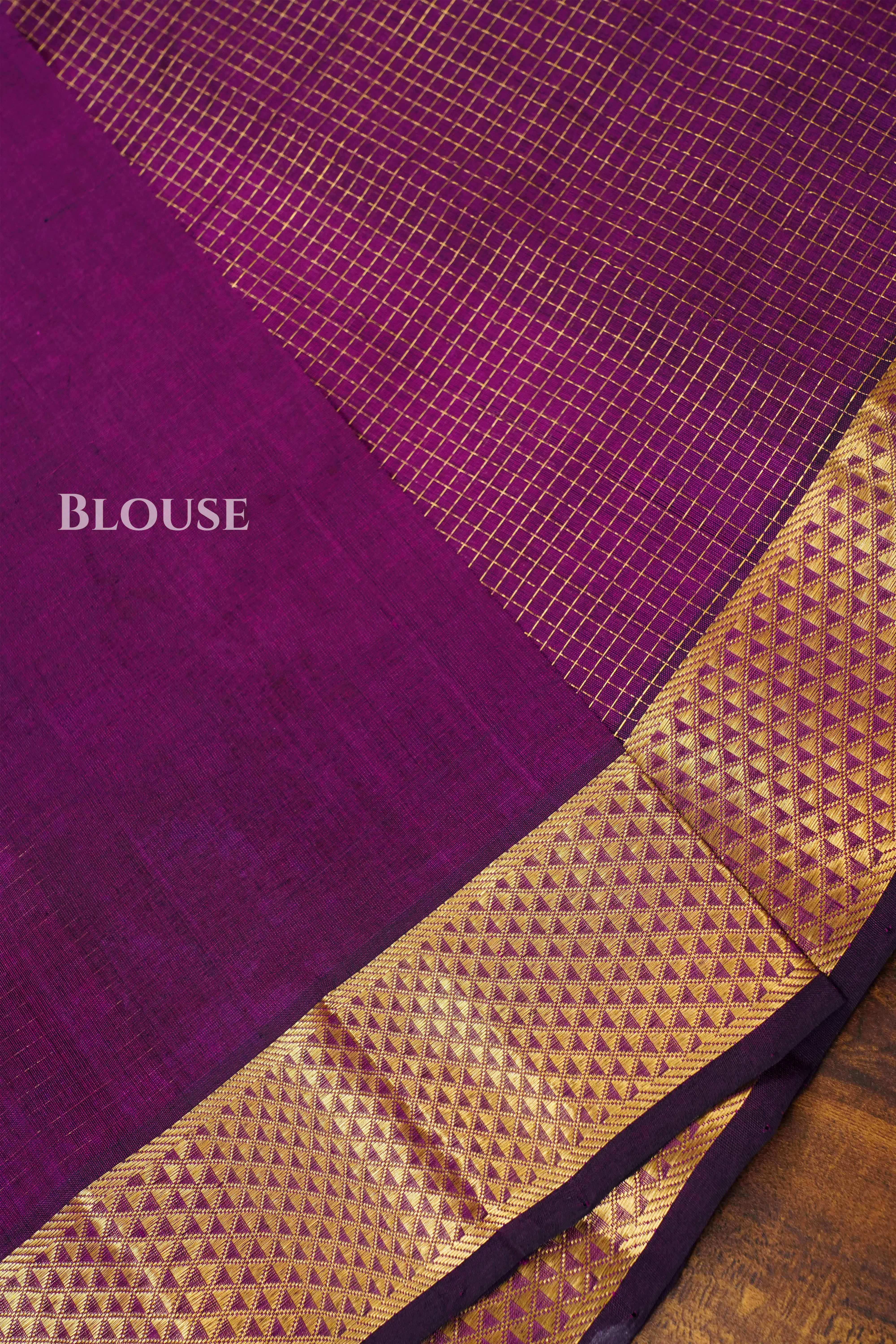 Dark Purple Pure Silk Cotton Saree
