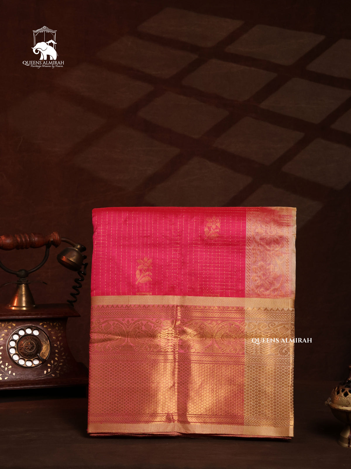 Pink With Sandal Pure Silk Cotton Saree