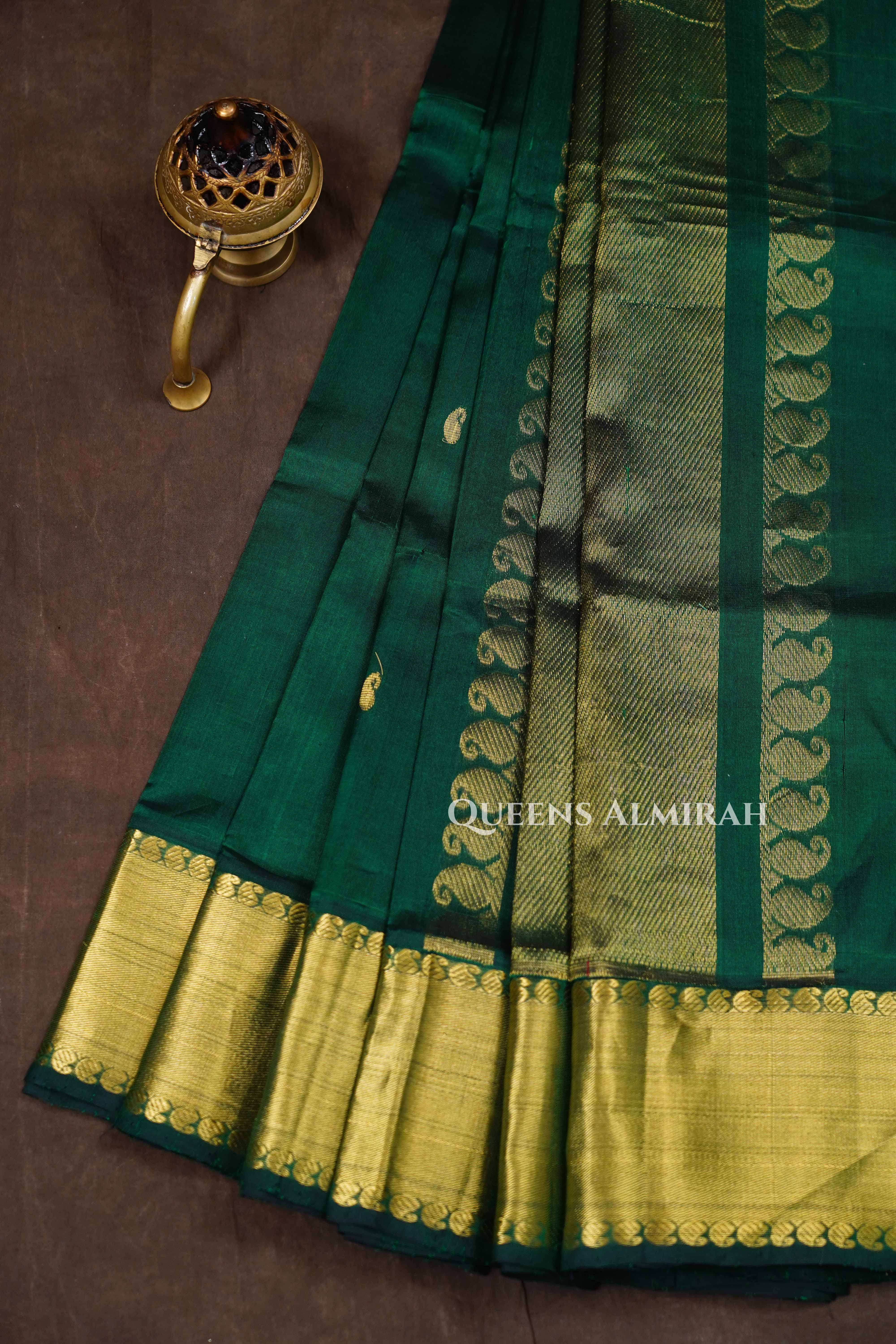 Neem Green Pure Kanchi Silk Cotton Saree