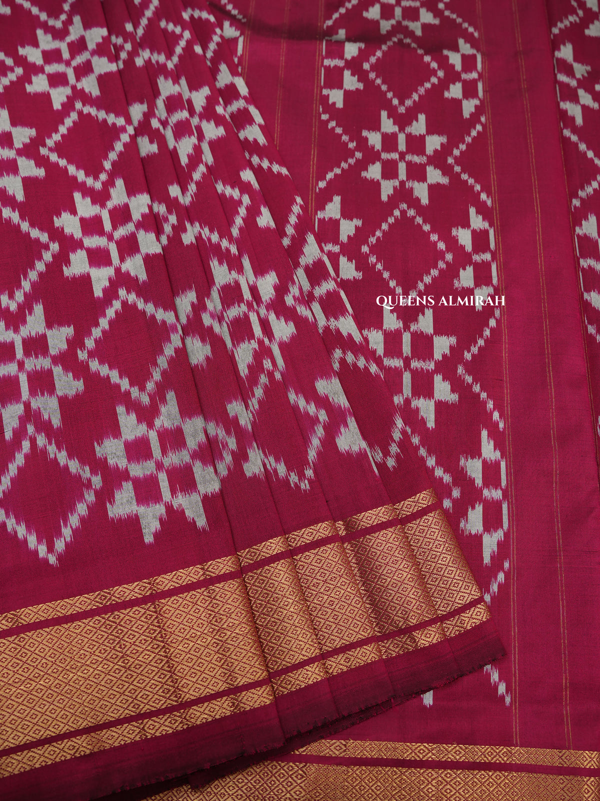 Burgundy Pochampally Silk Saree