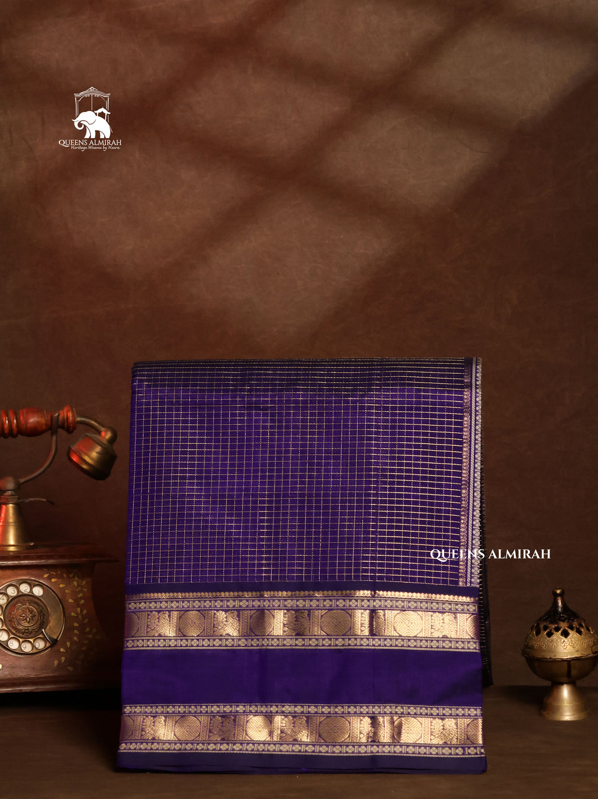 Navy Blue Chettinad Silk Cotton Saree