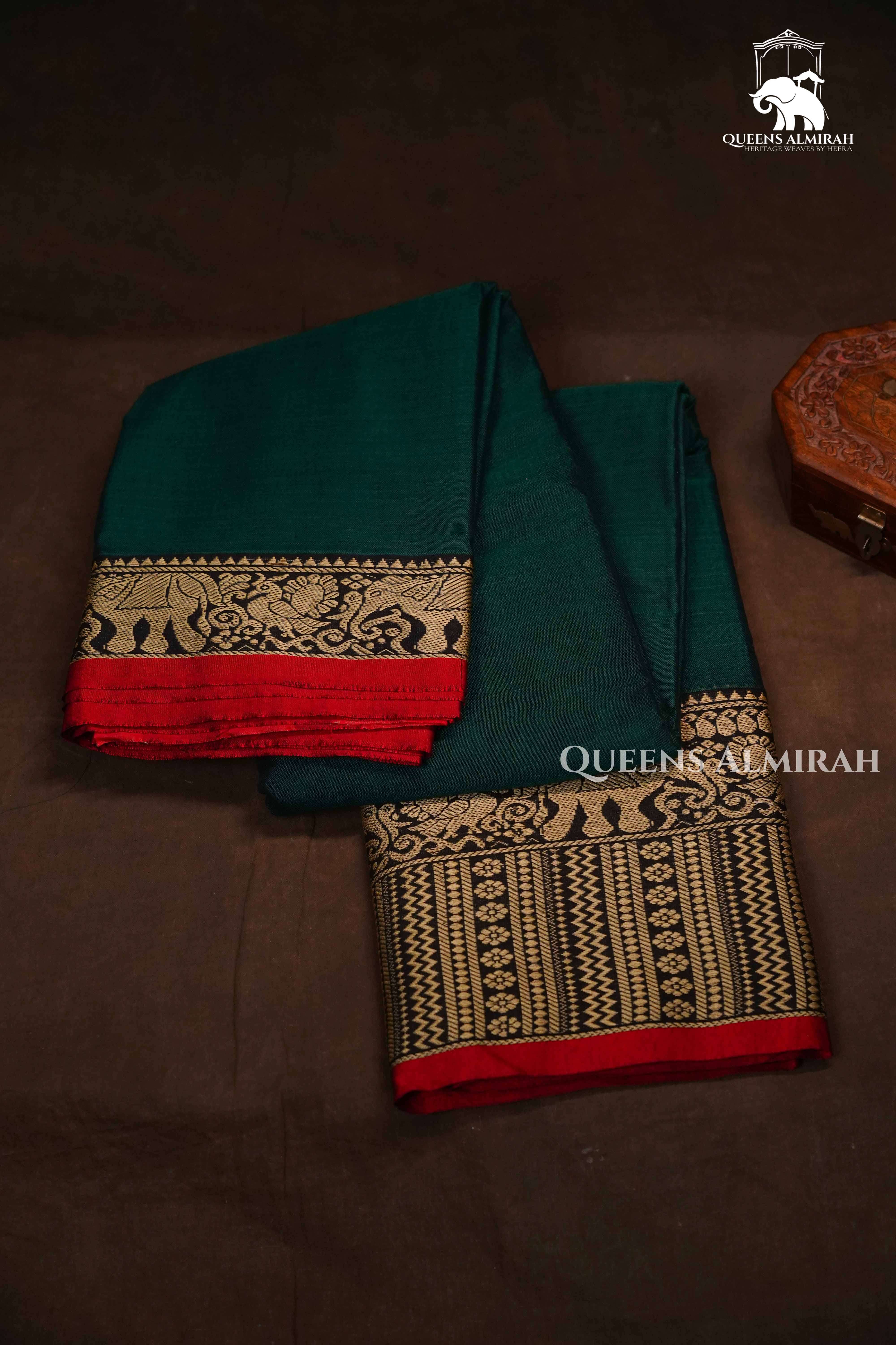 Green  Narayanpet Cotton Saree