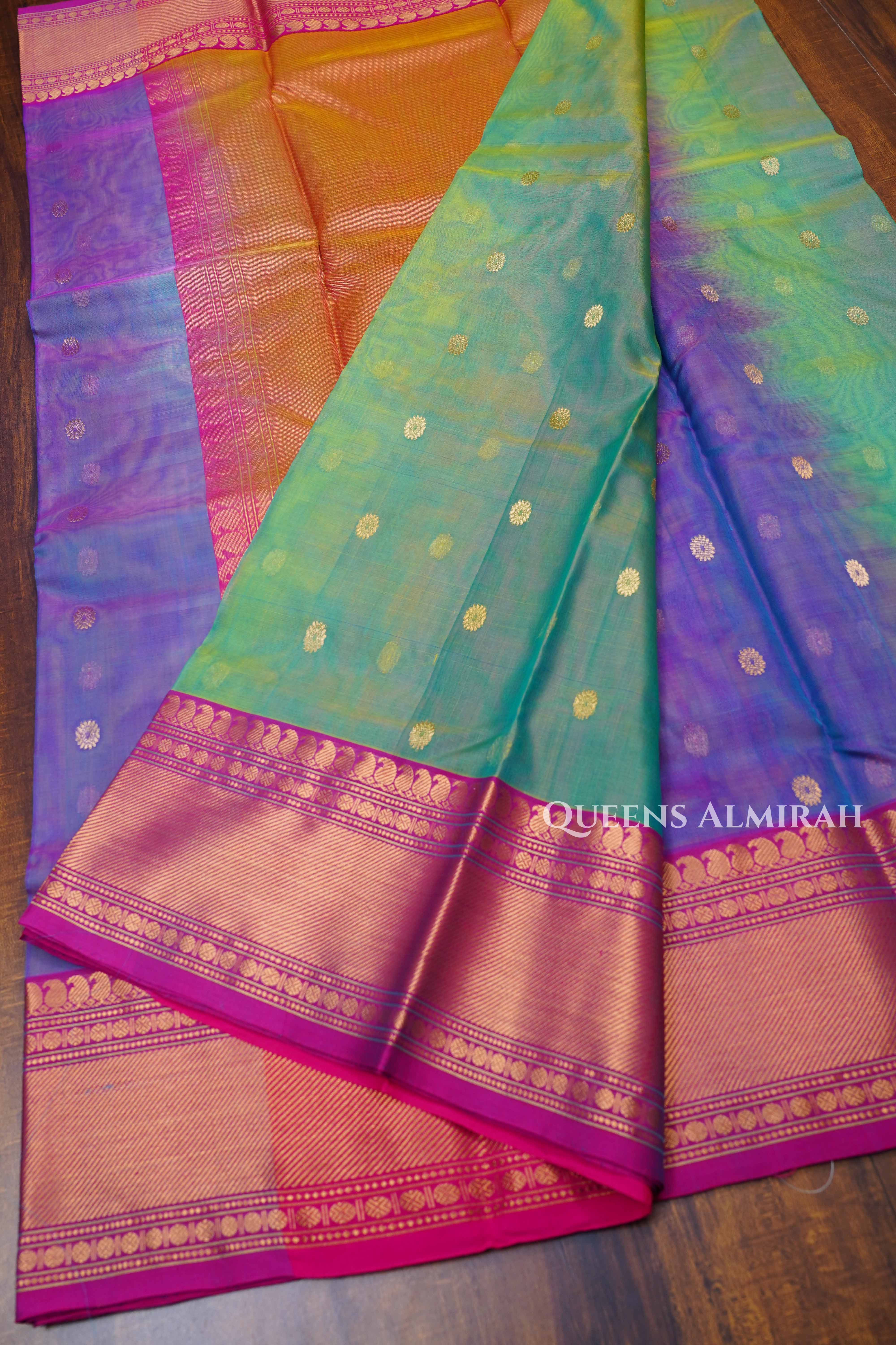 Multi Color Chanderi Katan Silk Handloom Saree 1
