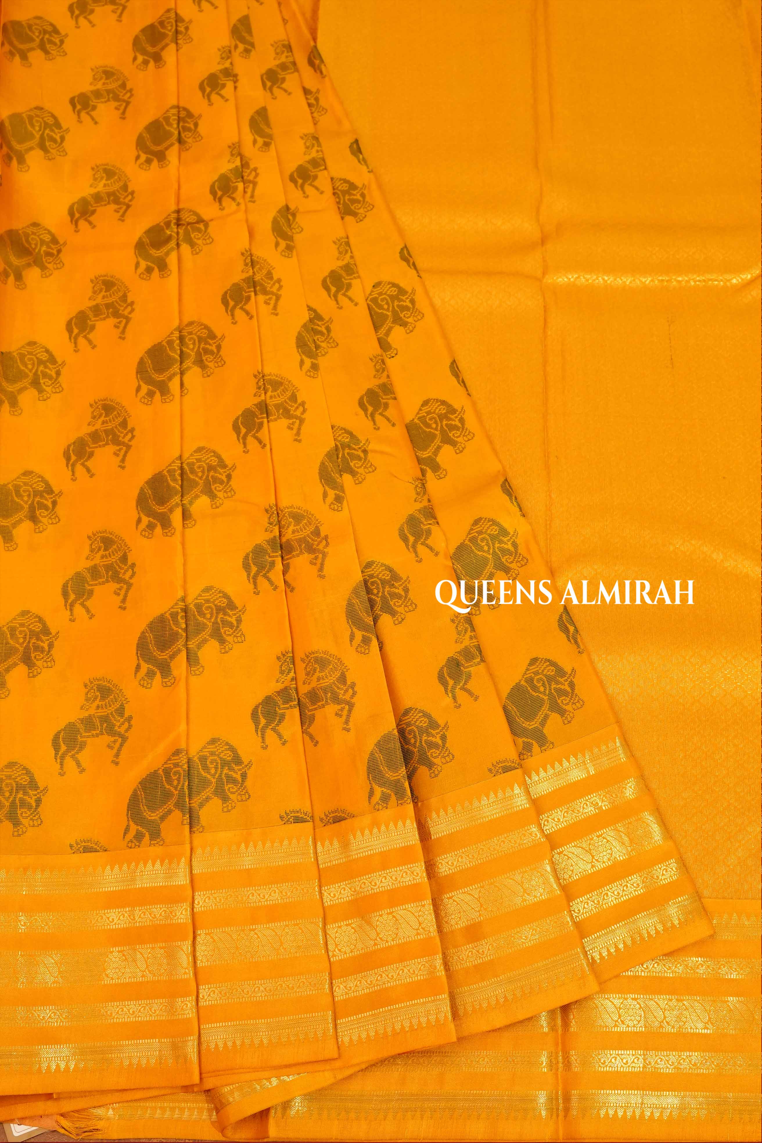 Yellow Varisapet Border Pure Kanchivaram Silk Saree