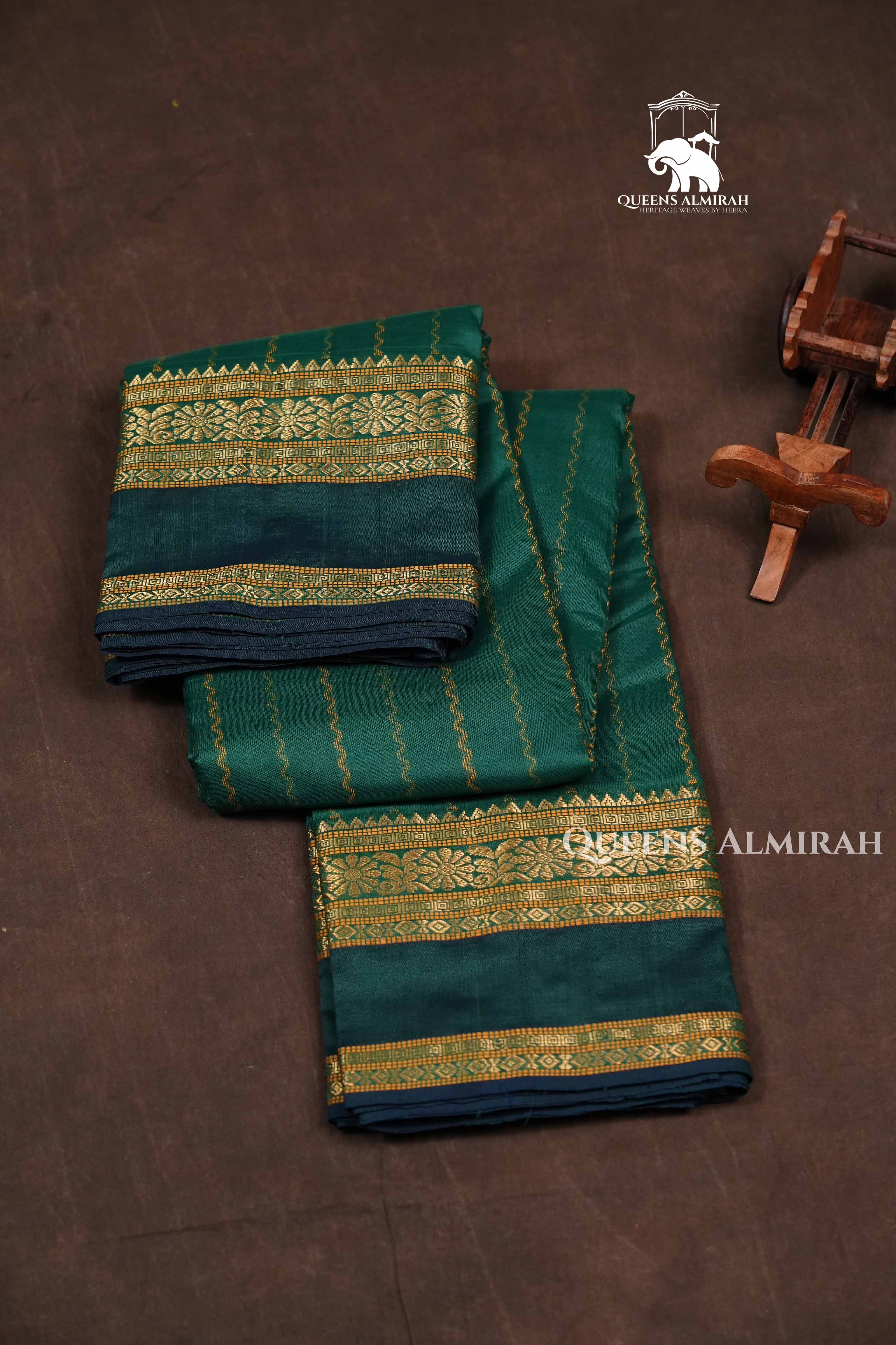 Dark Green Budget Silk Cotton Saree