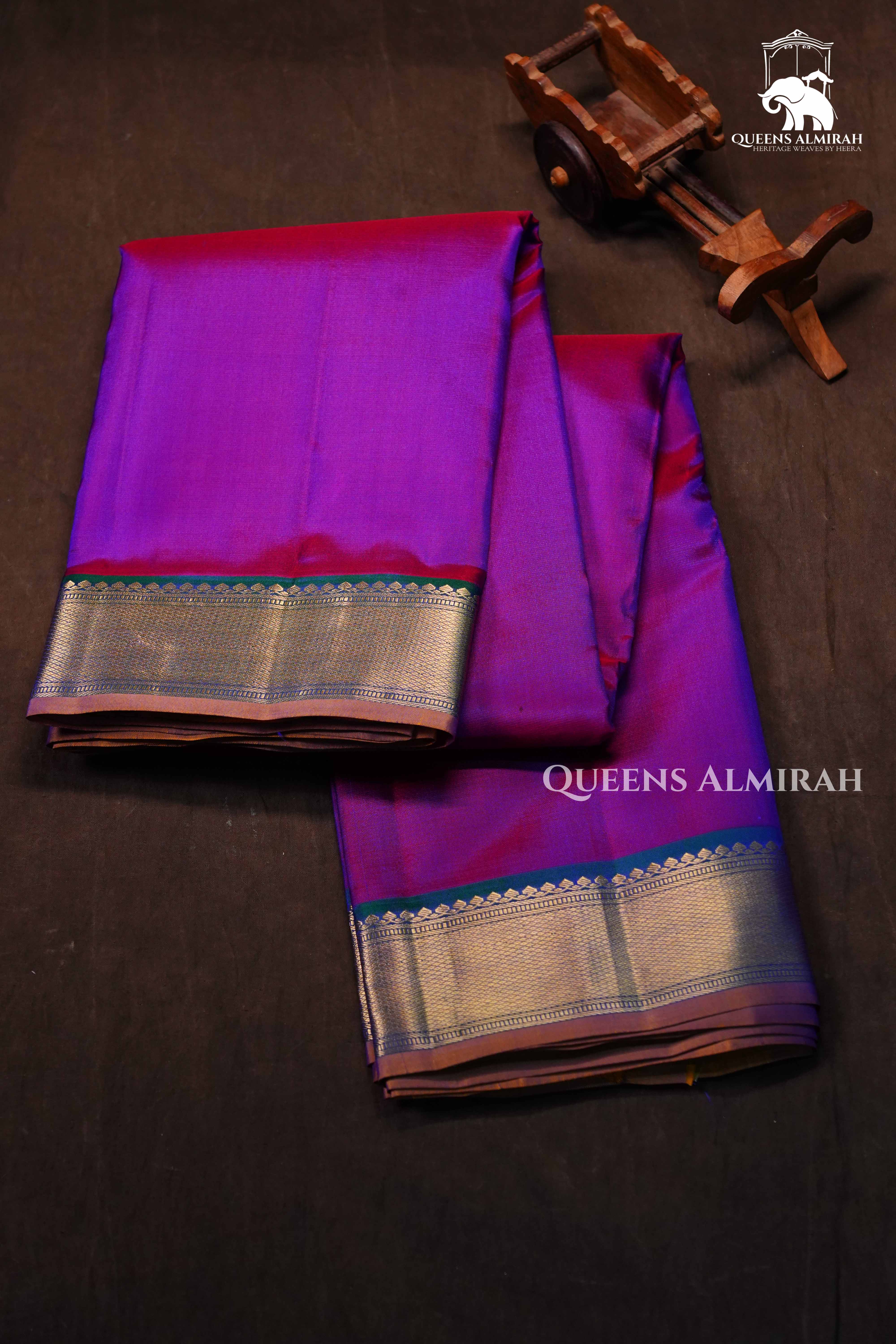 Vadamalli Purple Pure Kanchivaram Silk Saree 1