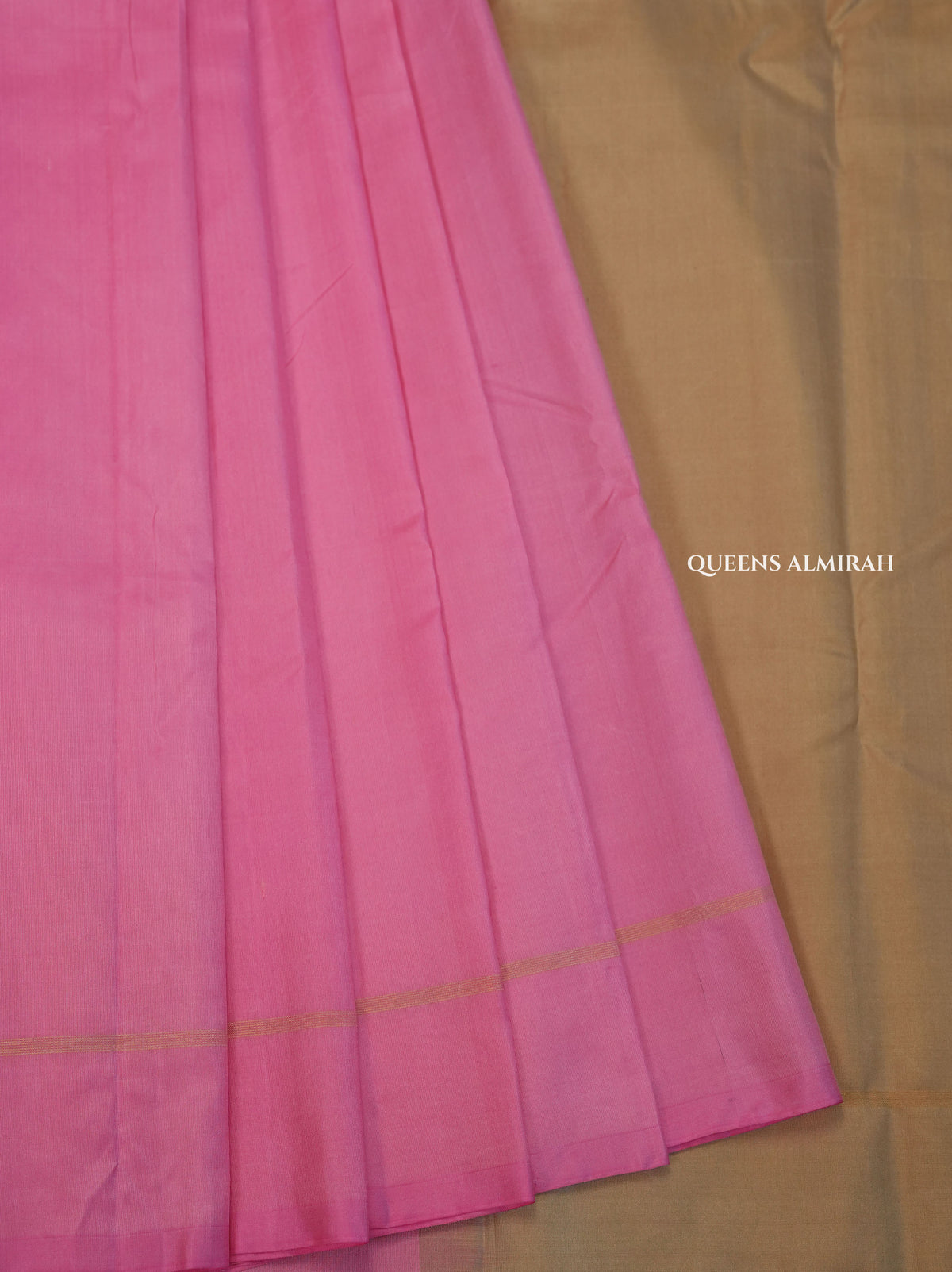 Pink With Beige Pure Kanchivaram Silk Saree