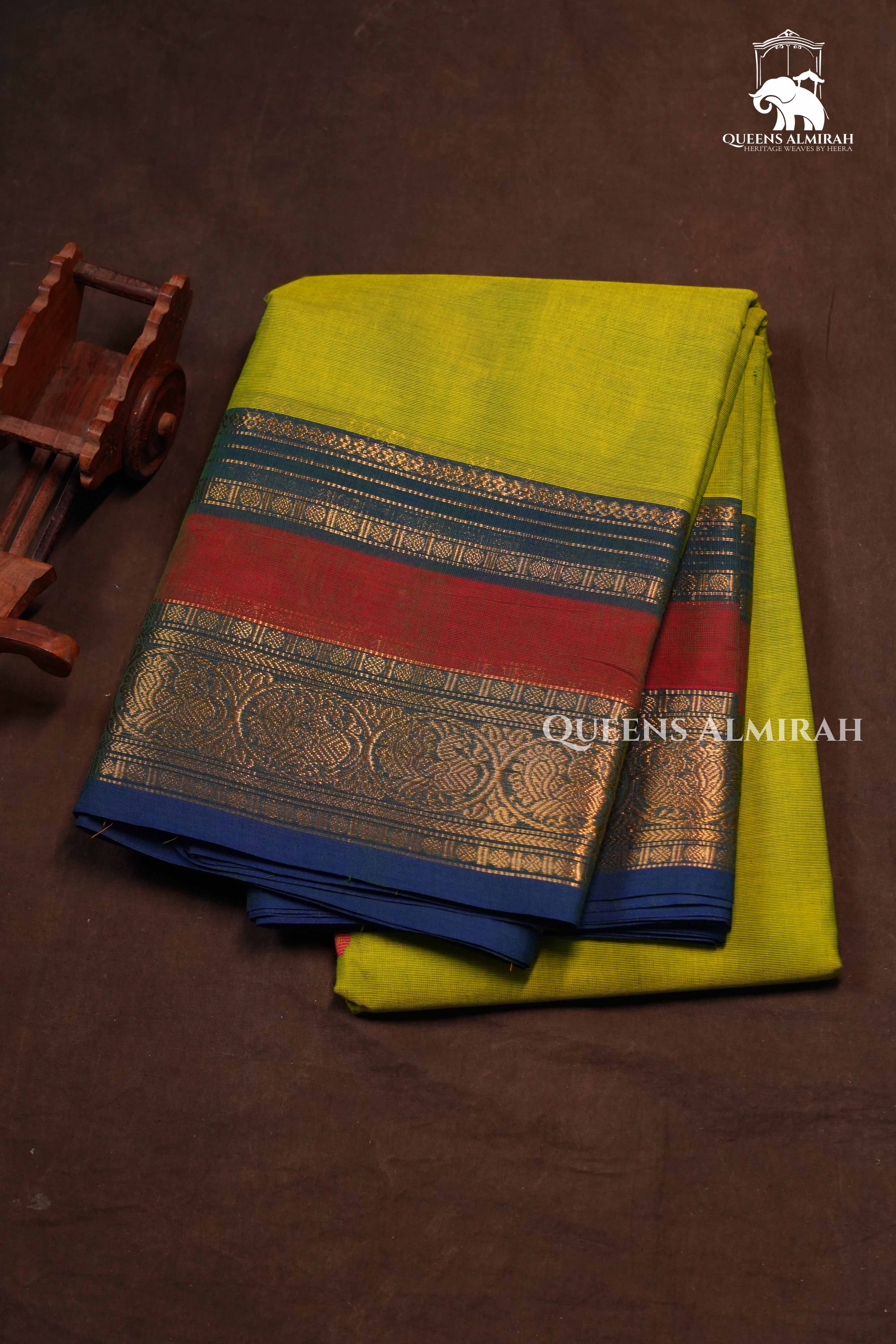 Parrot Green Kanchi Cotton Saree