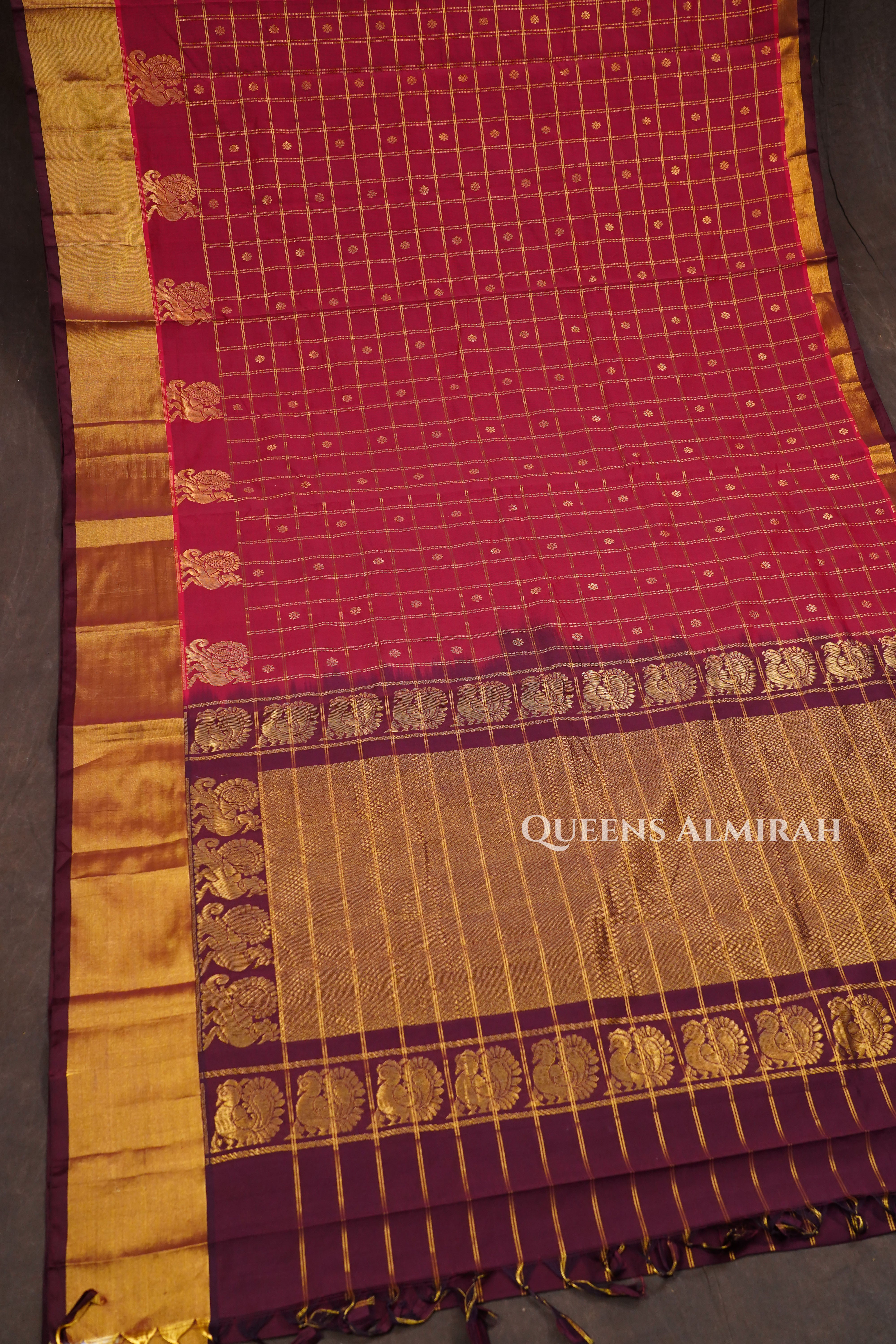 Maroon Budget Silk Cotton Saree