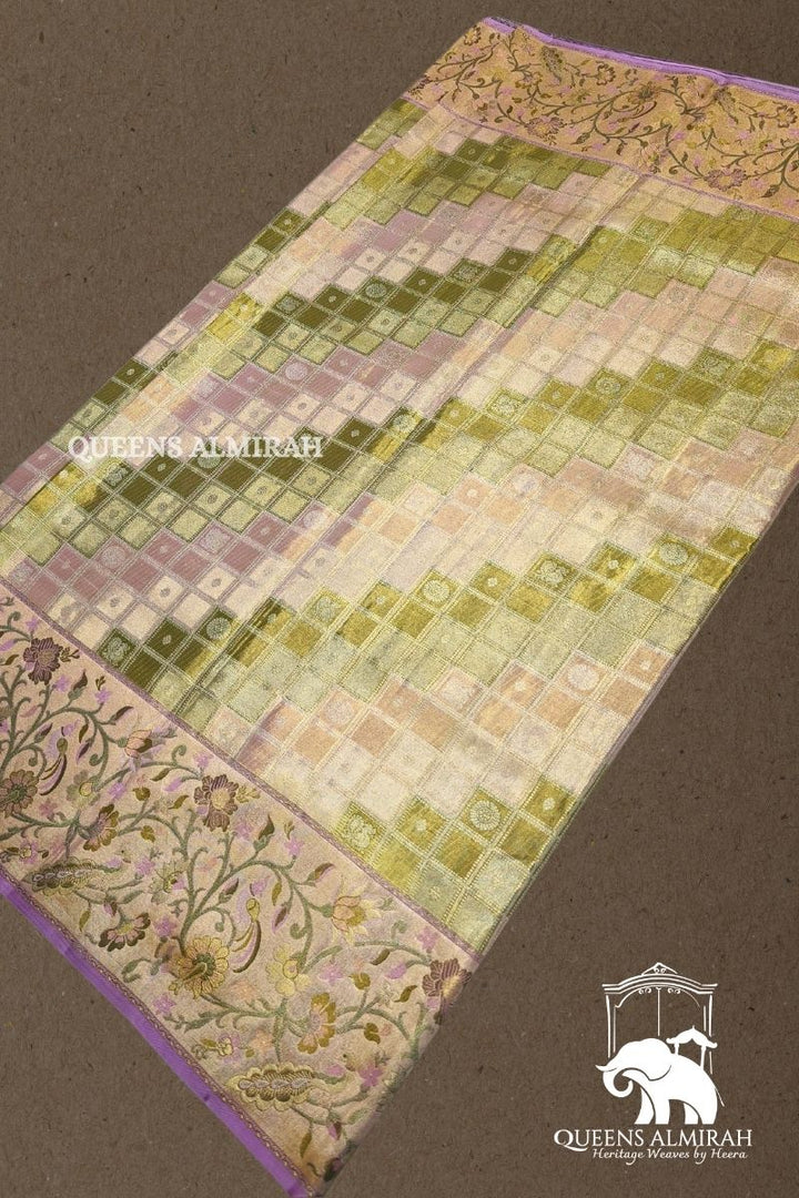 MULTI COLOR PASTEL  PURE KANCHIVARAM SILK SAREE - Queens Jewel Emporium