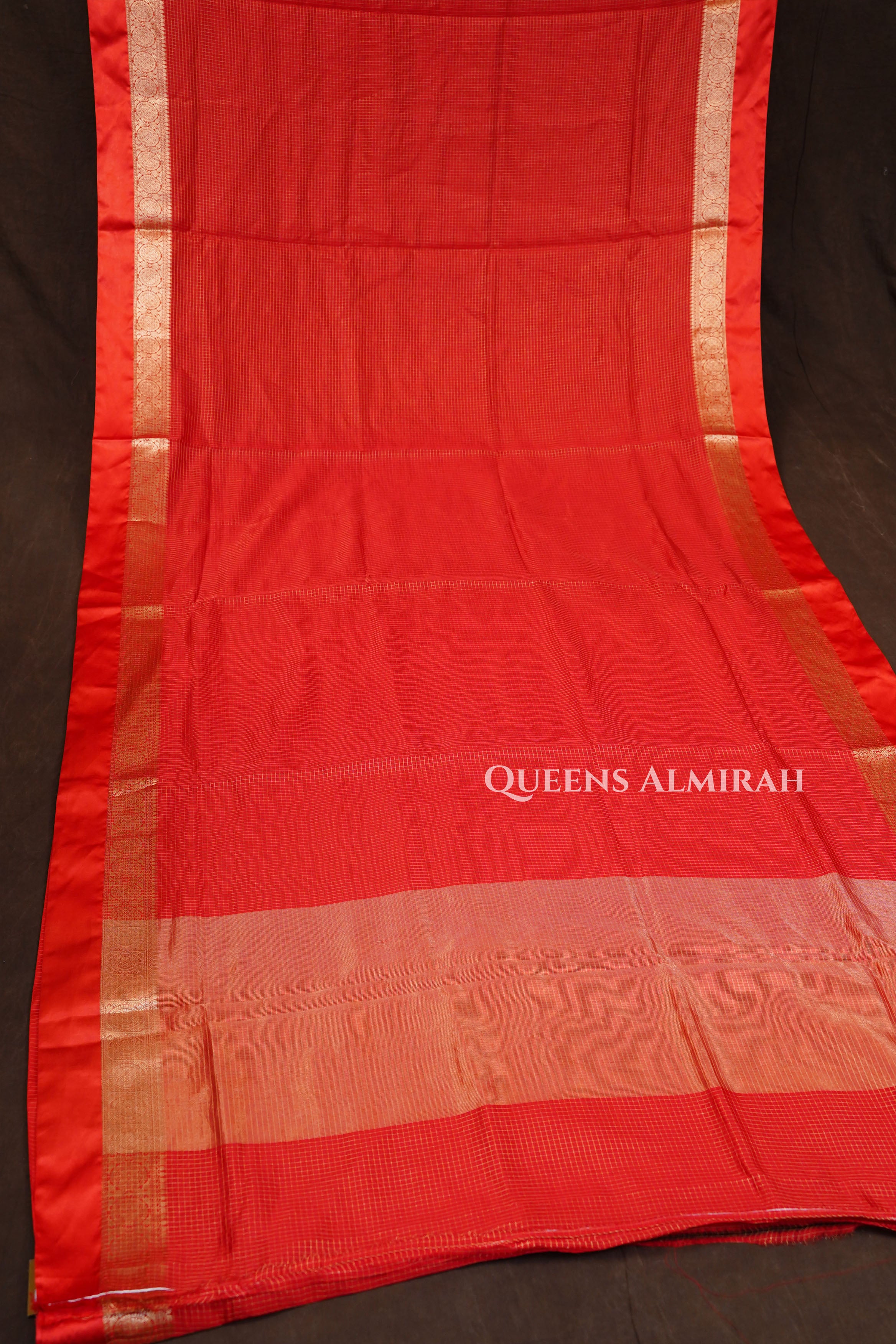 Red Maheshwari Silk Saree
