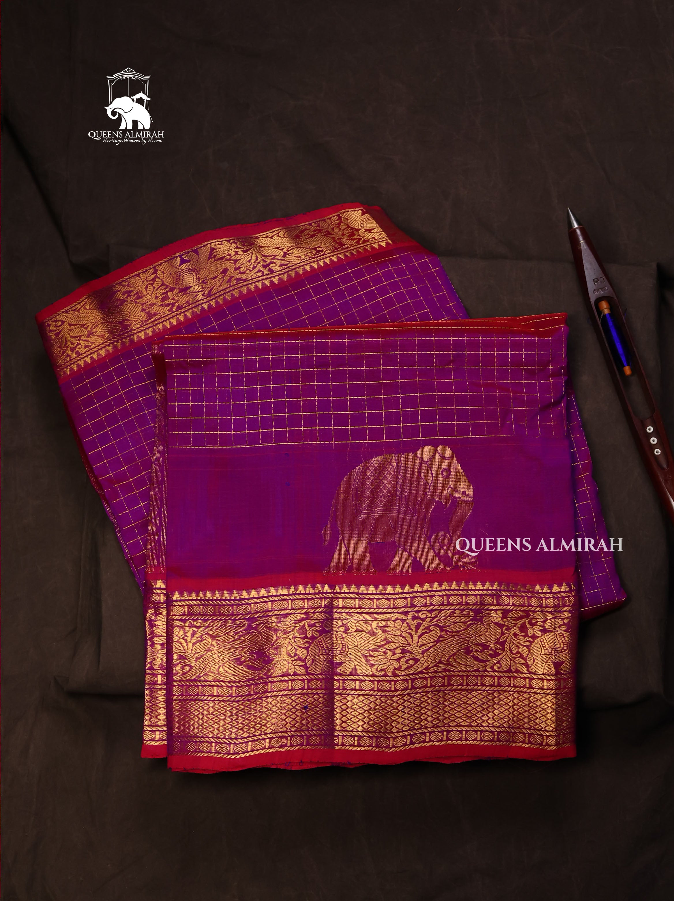 Purple Pure Silk Cotton Saree